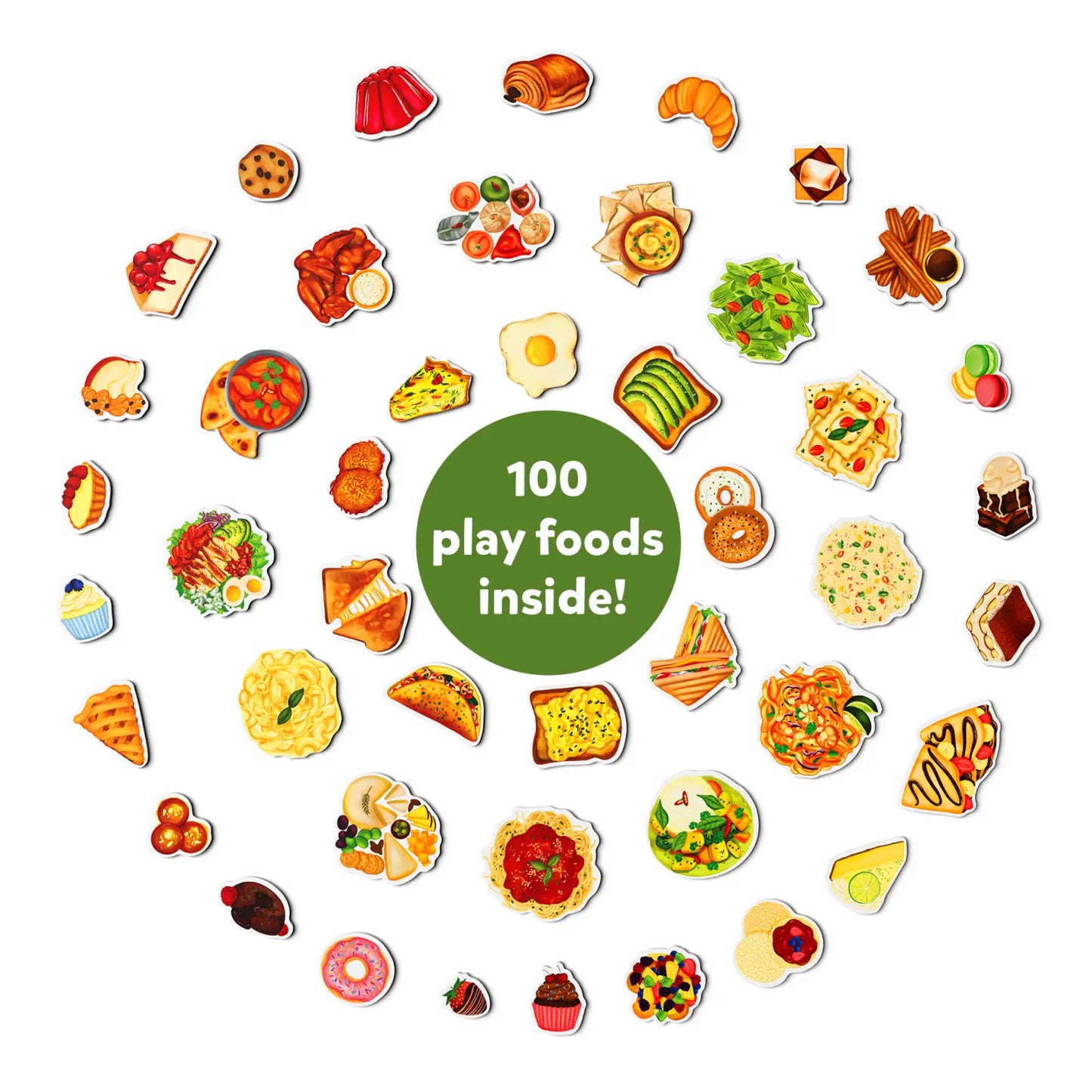 Play food assortment for realistic pretend play suitable for children ages 3 and up