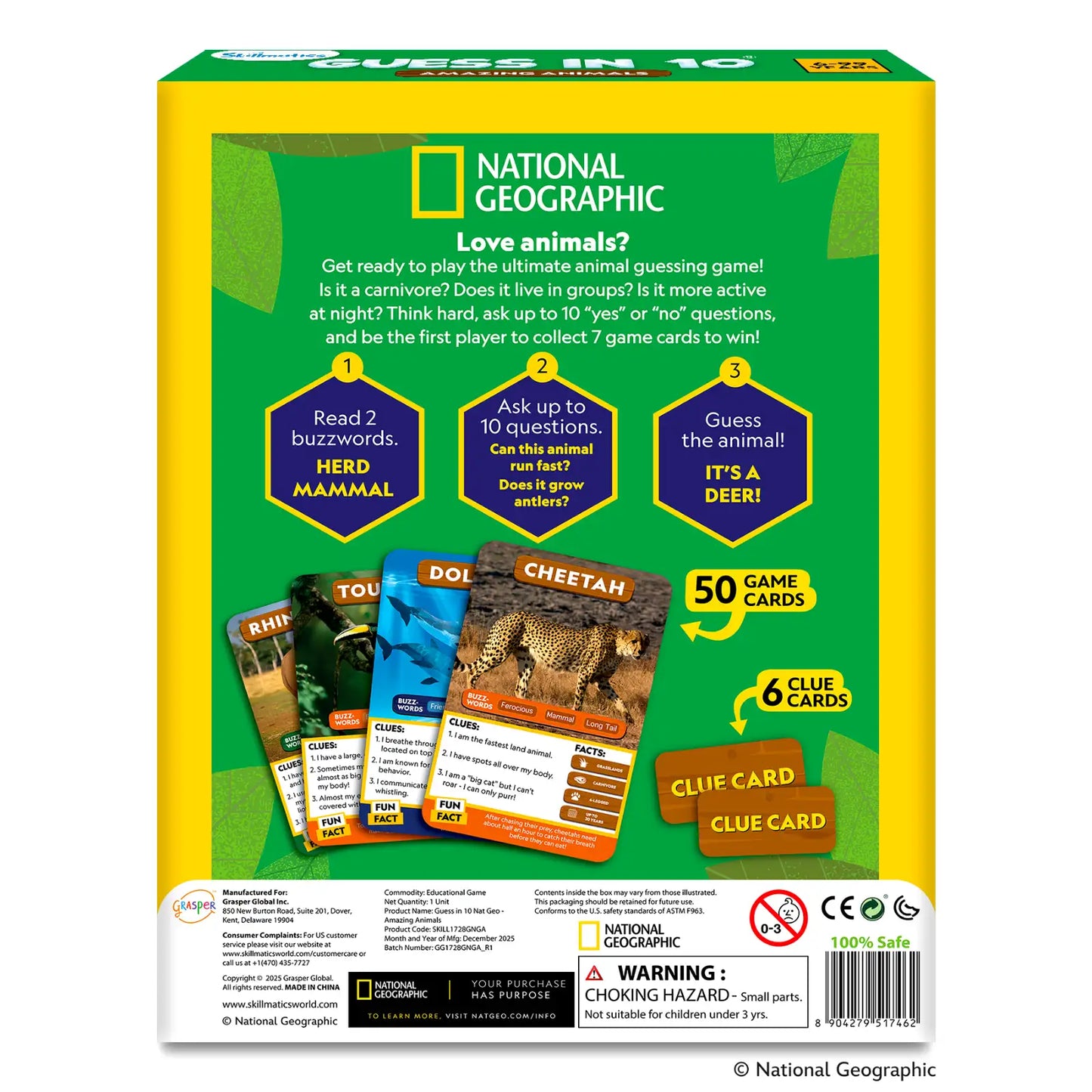 Guess in 10: National Geographic Animals | Trivia Card Game (ages 6+)