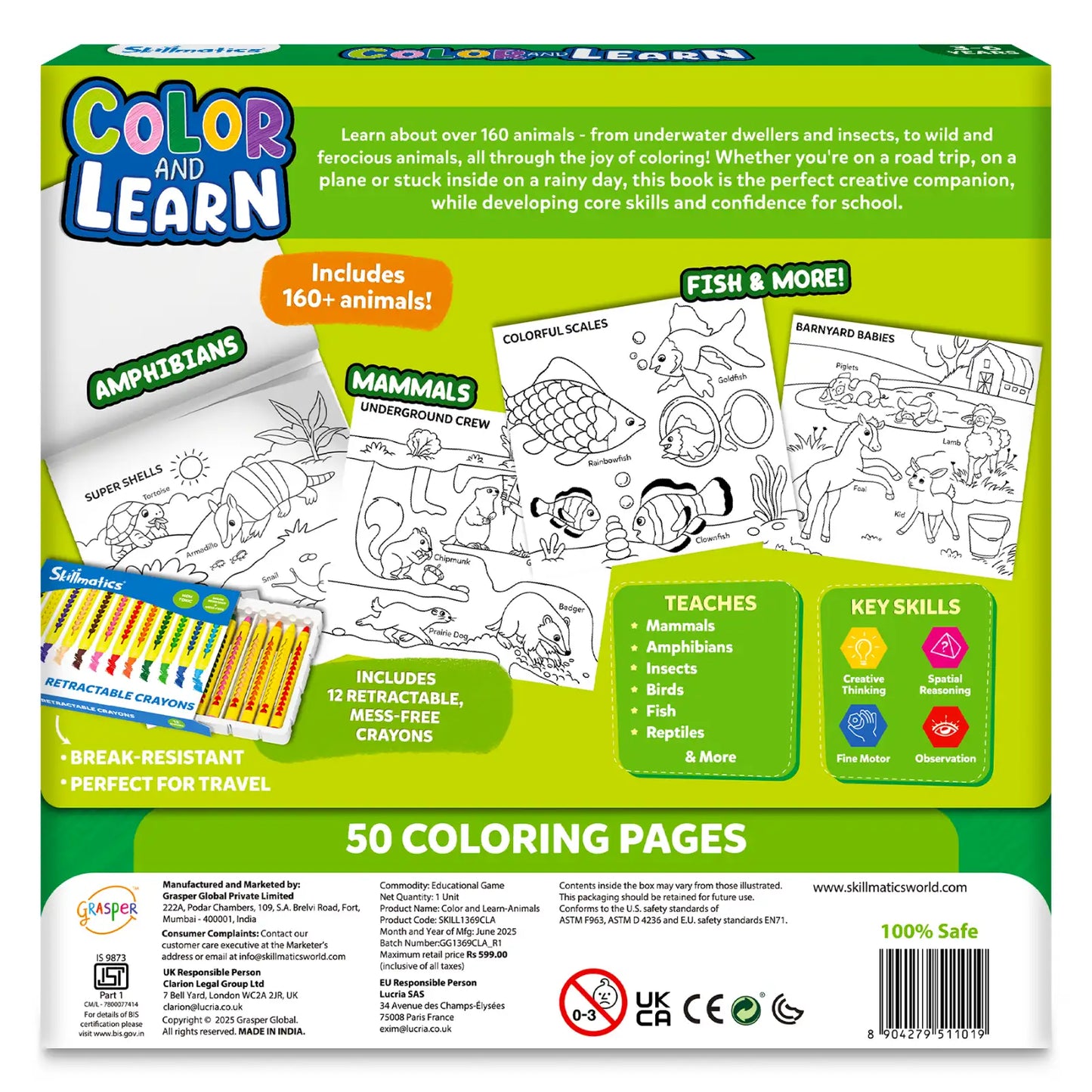 Color and Learn: Animals | Colouring Book (ages 3-6)