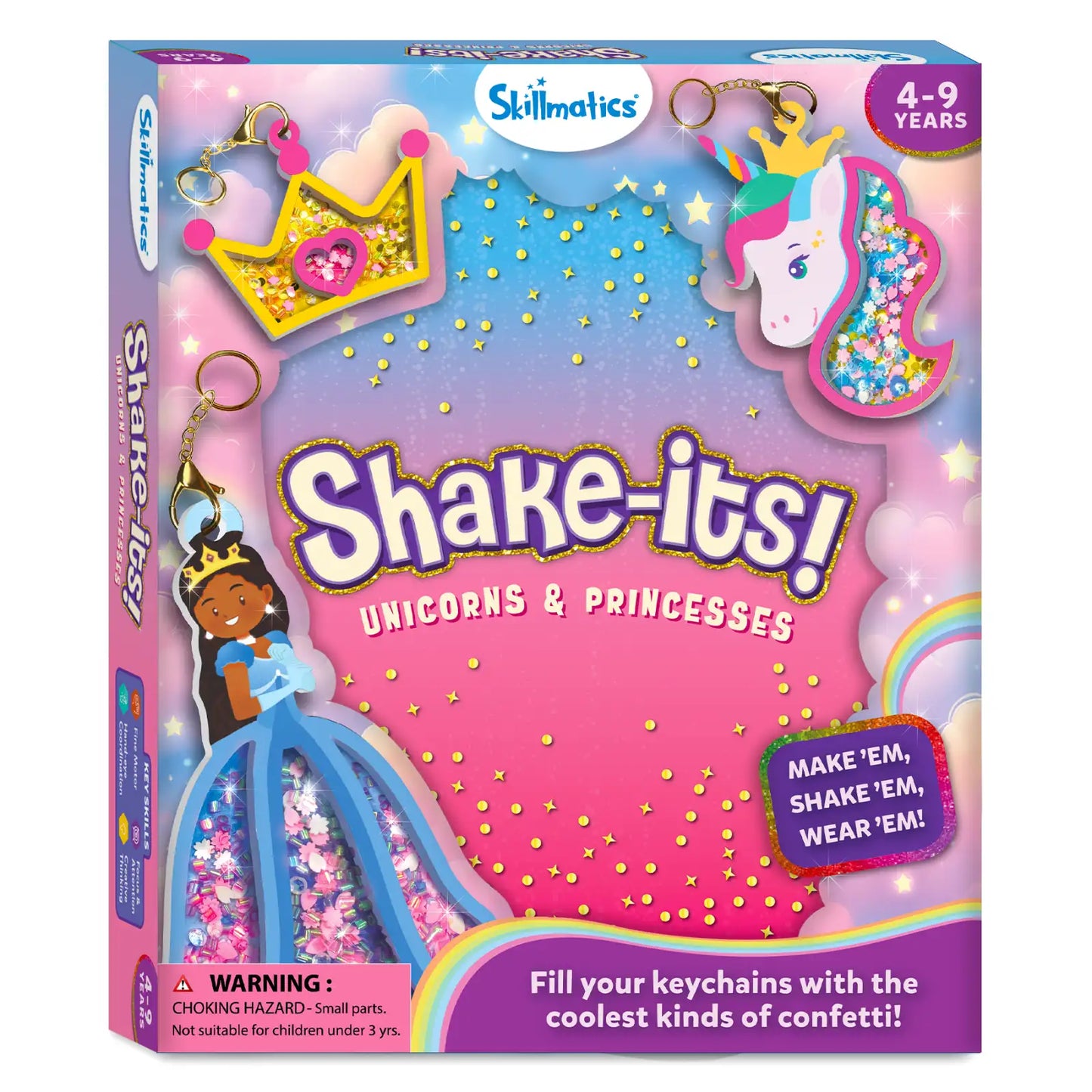 Shake-its: Unicorns & Princesses | DIY Craft Kit with Keychains (ages 4-9)