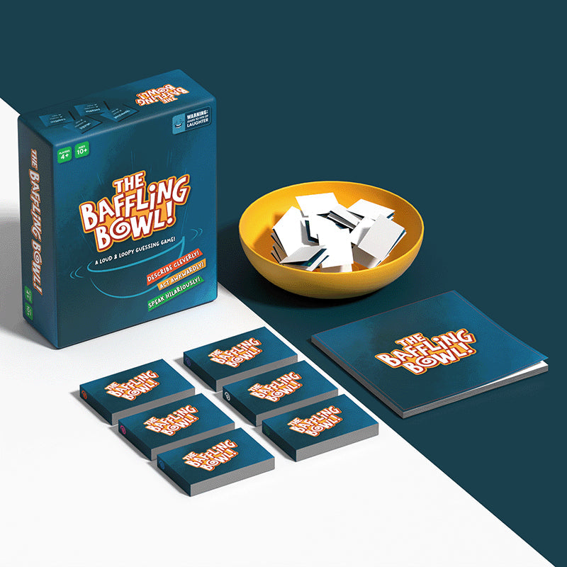 The Baffling Bowl game for ages 10 and up with challenging puzzles and fun challenges