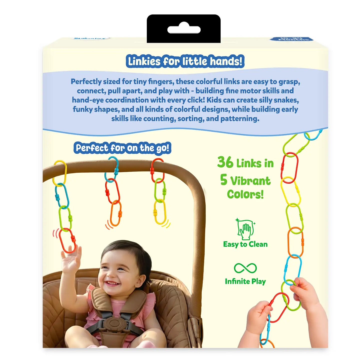 Linkies: Set of 36 Links | Connectable Learning Link Toy for Toddlers (10-24 months)