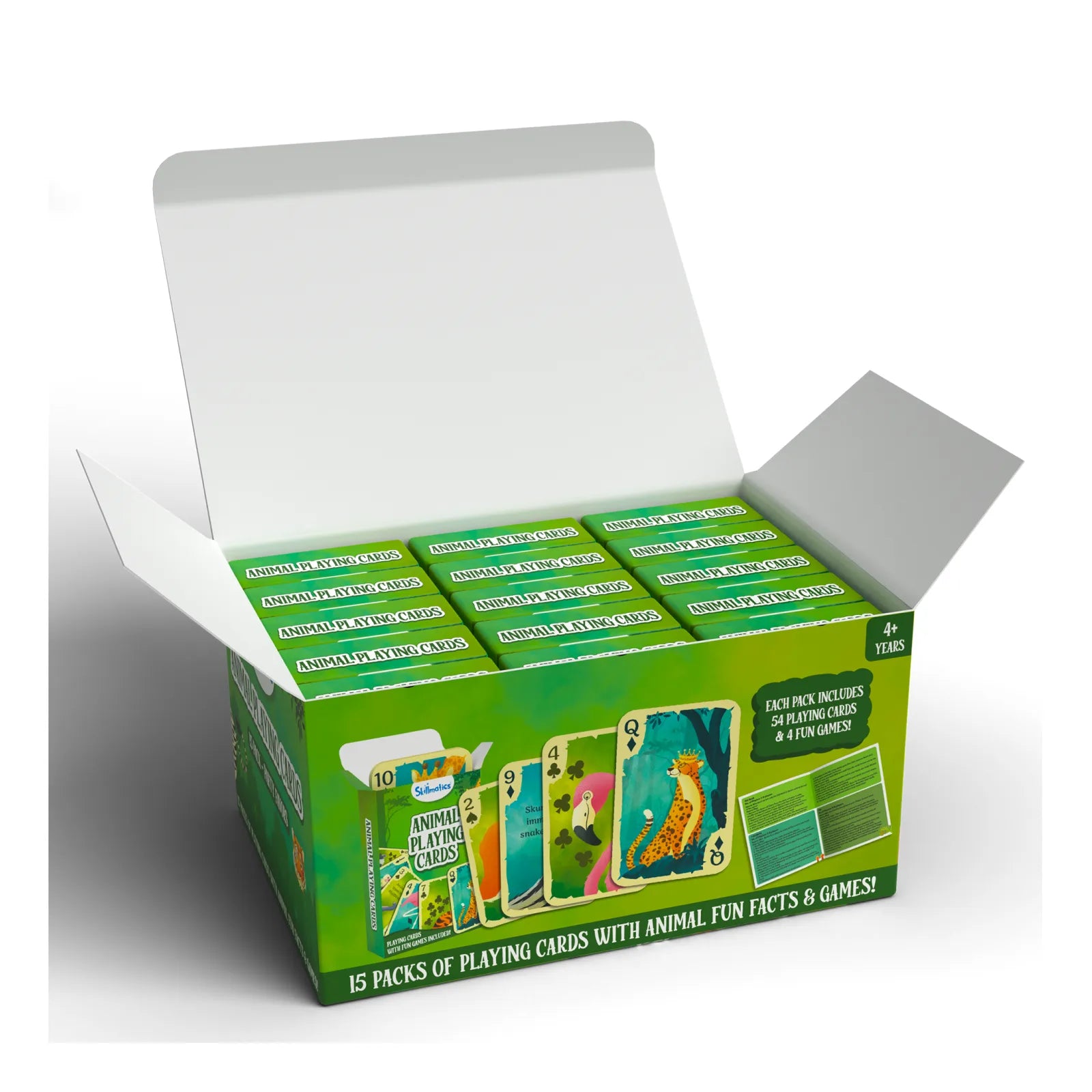 Open box of Animal Playing Cards from the 15 Packs Playing Cards Set for ages 4 to 7