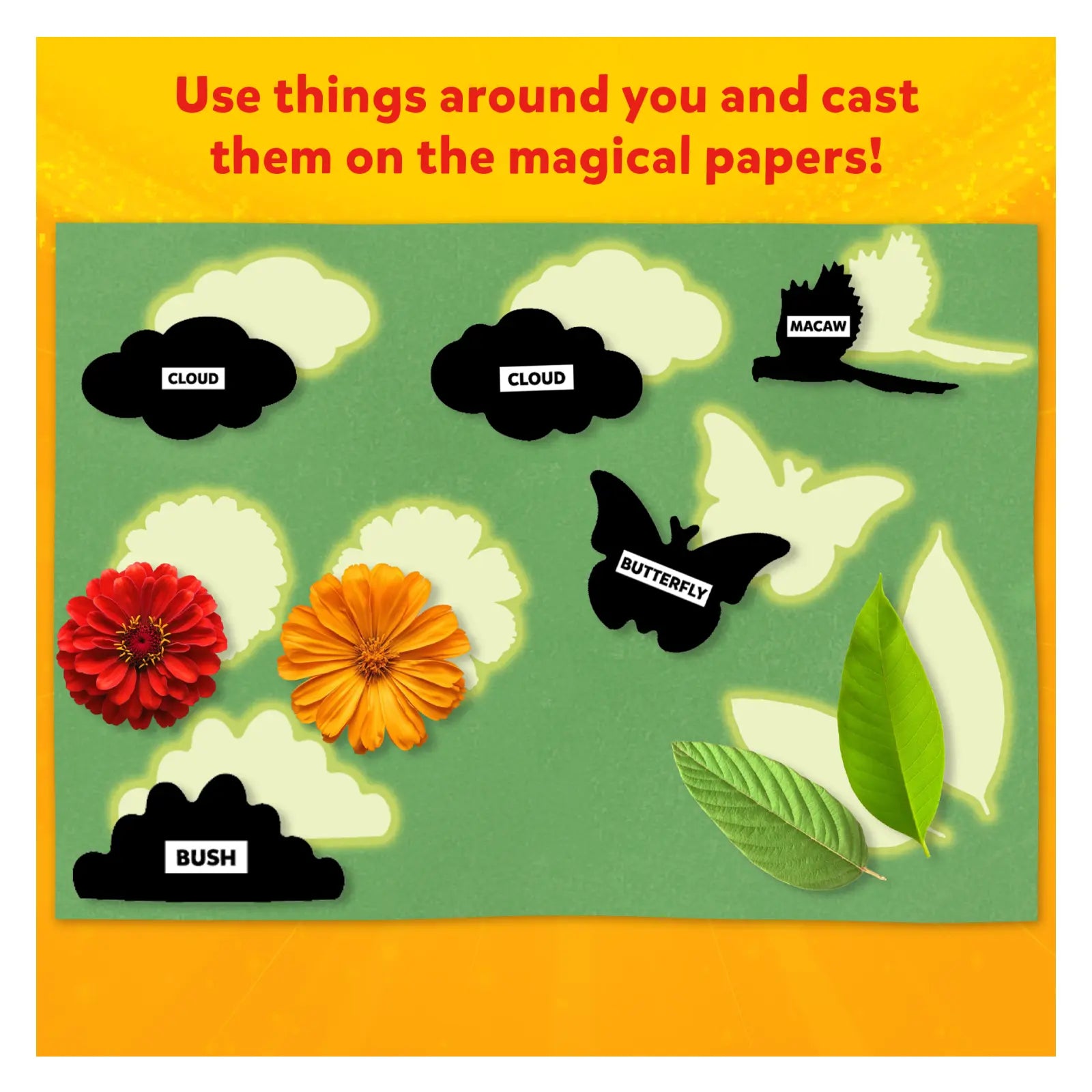Magical Sun Art: Animals Sun Paper Art Kit showing magical paper casting with nature
