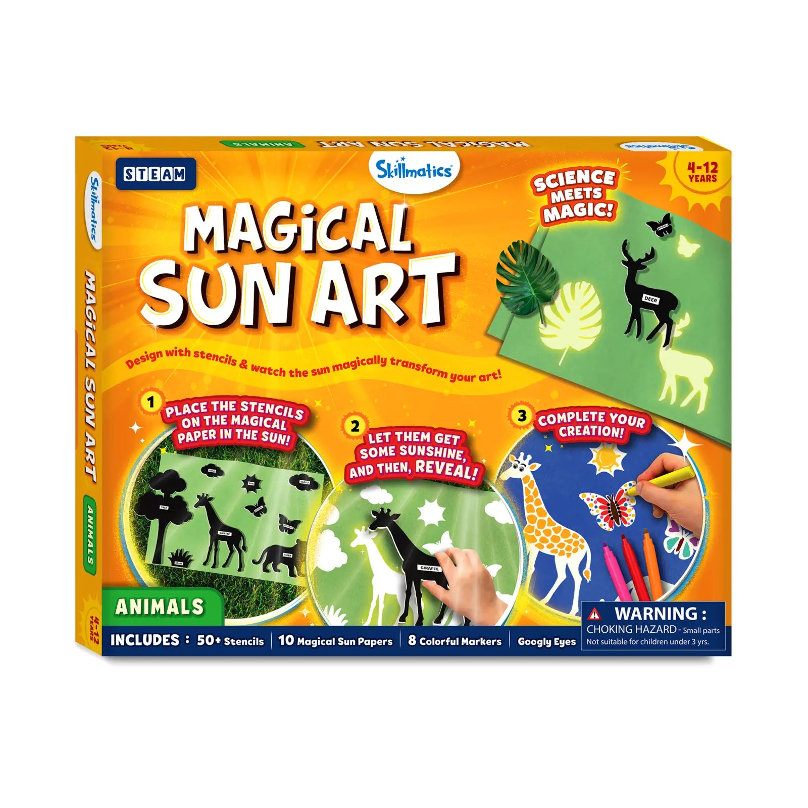 Colorful Magical Sun Art Kit for creating animal images on Sun Paper for kids ages 4-12