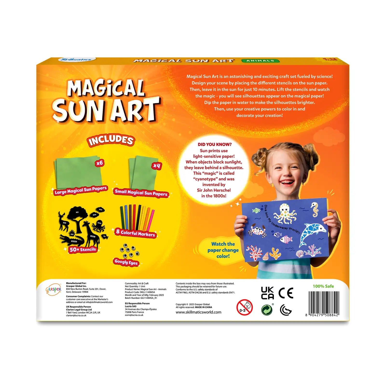 Magical Sun Art Animals Sun Paper Art Kit for kids ages 4 to 12 featuring creative sun prints