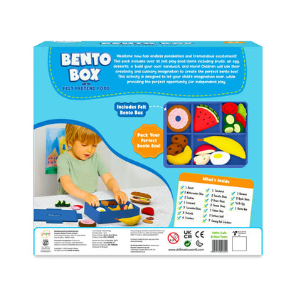 Blue Bento Box | Felt Pretend Play Food Items (ages 3-7)