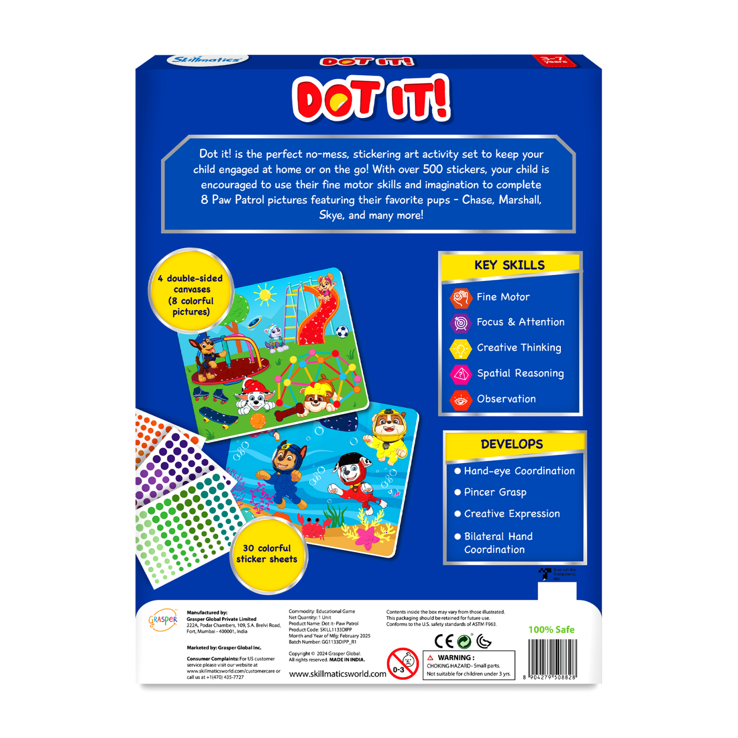 Dot It! Paw Patrol sticker activity set for creative fun and mess-free art for kids
