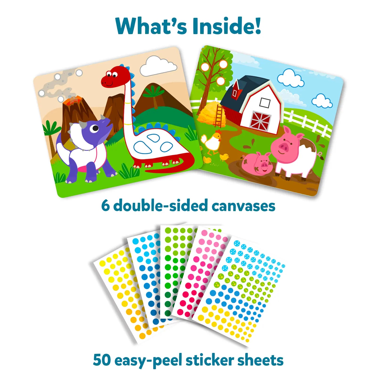 Children’s sticker activity set from Dot it Animal & Dinosaur themed no mess sticker art