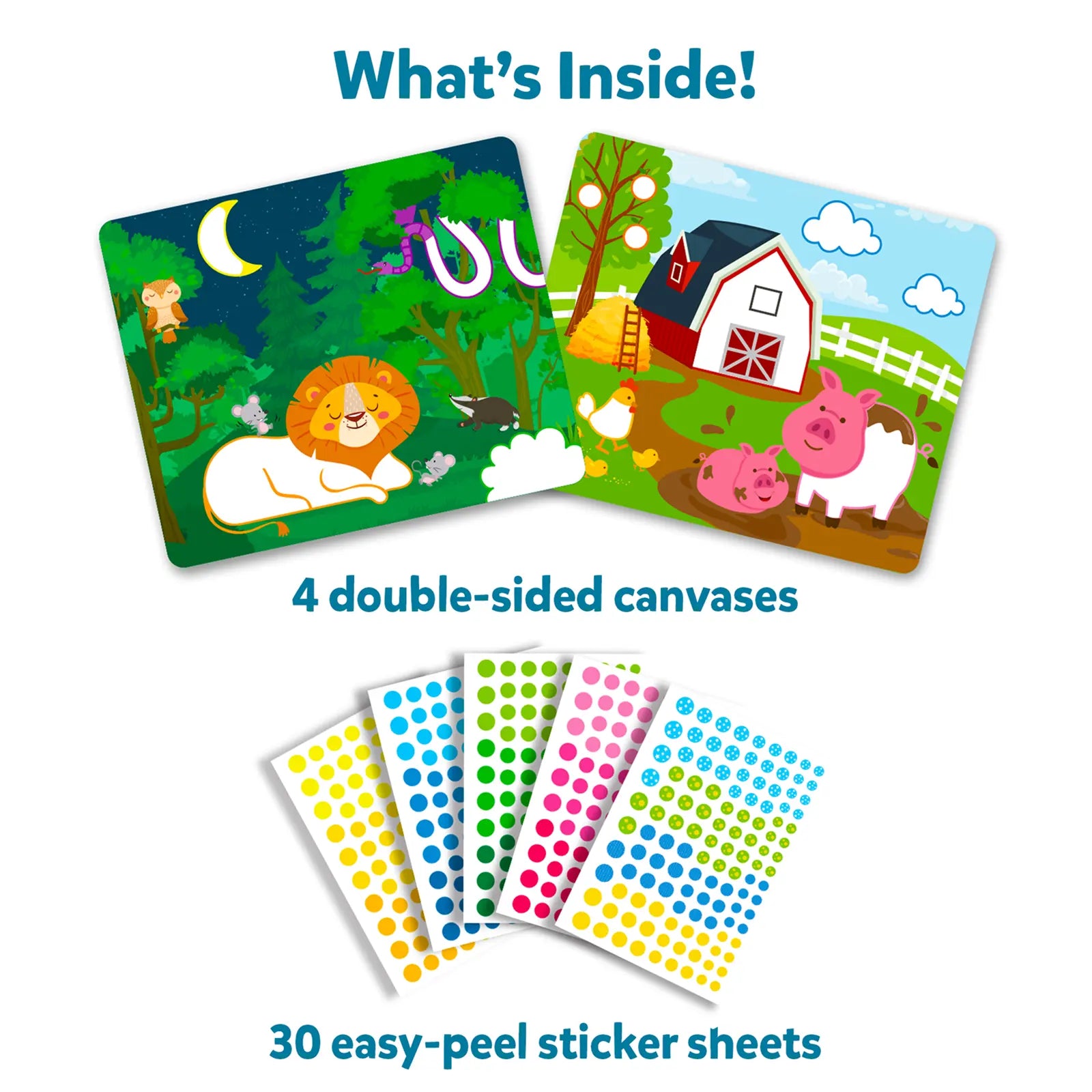 Children’s sticker activity set featuring Wild Farm and Underwater Animals for ages 3-7