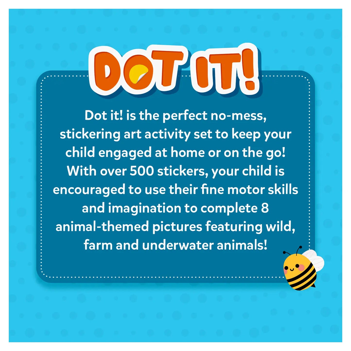 Dot It sticker art activity set featuring Wild Farm and Underwater Animals for ages 3-7