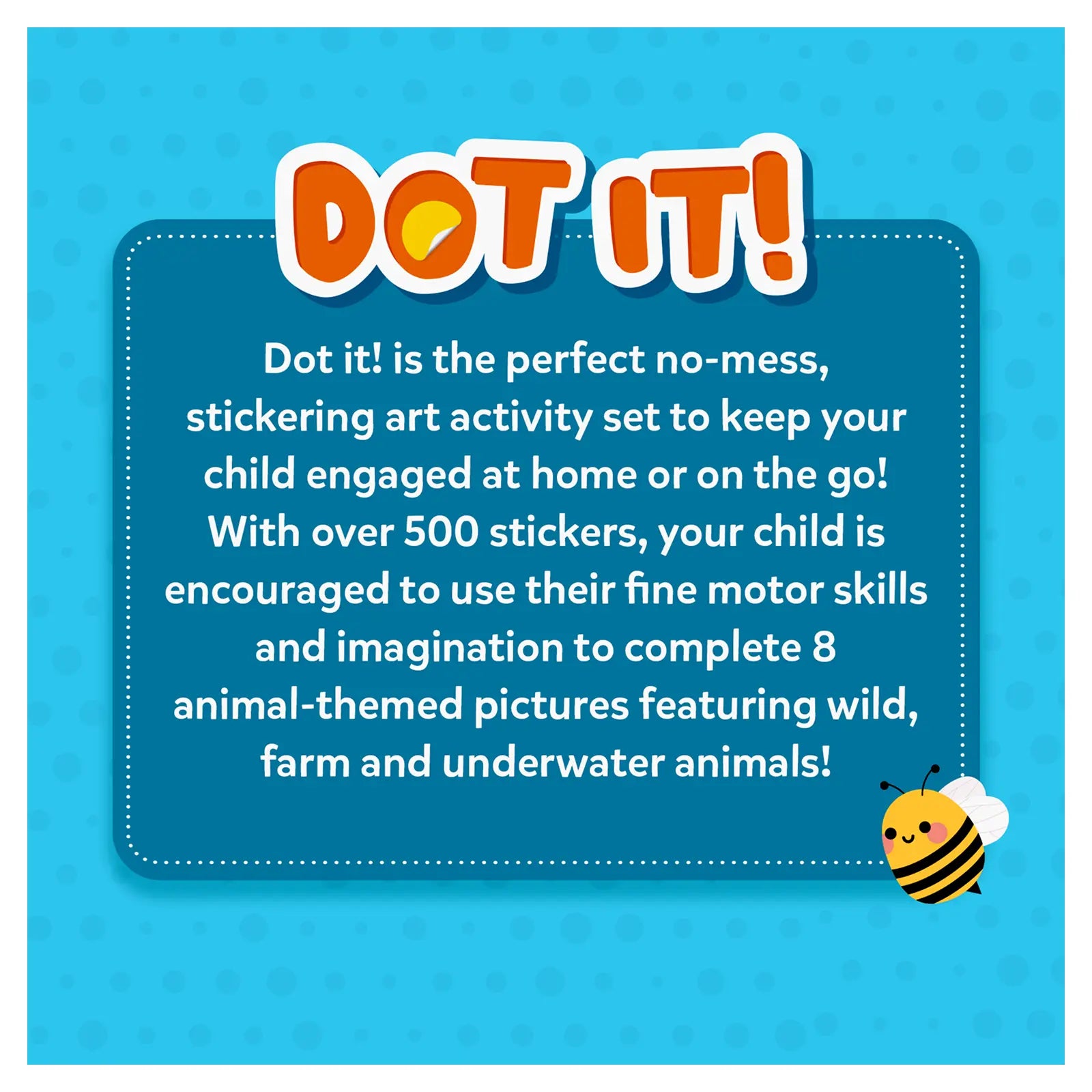 Dot It sticker art activity set featuring Wild Farm and Underwater Animals for ages 3-7