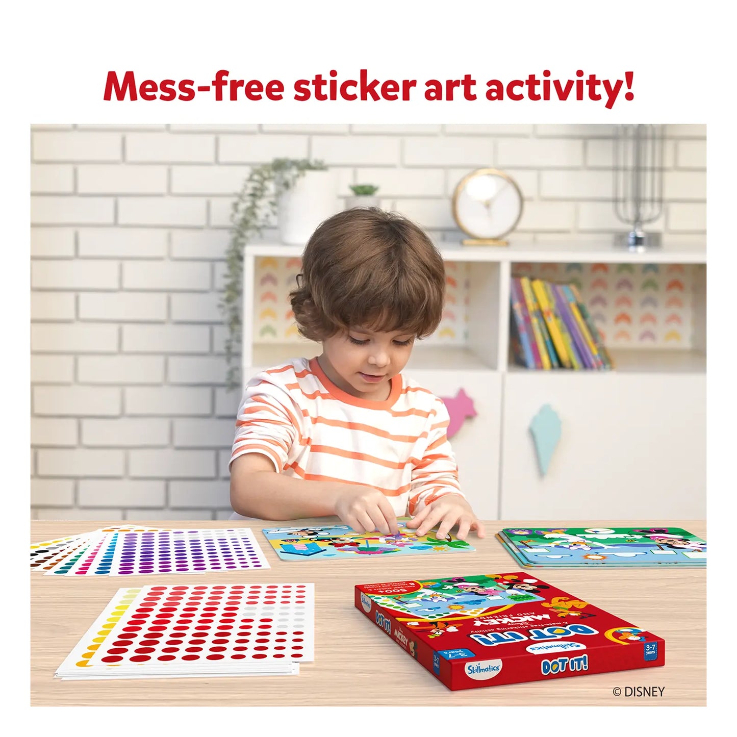Child’s sticker art activity set from Dot it Mickey and Friends featuring colorful stickers