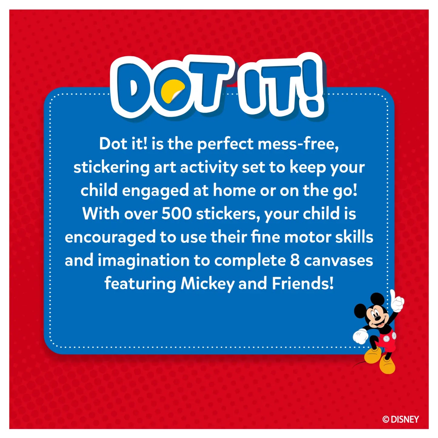 Colorful Dot It Mickey and Friends sticker art activity set for creative fun