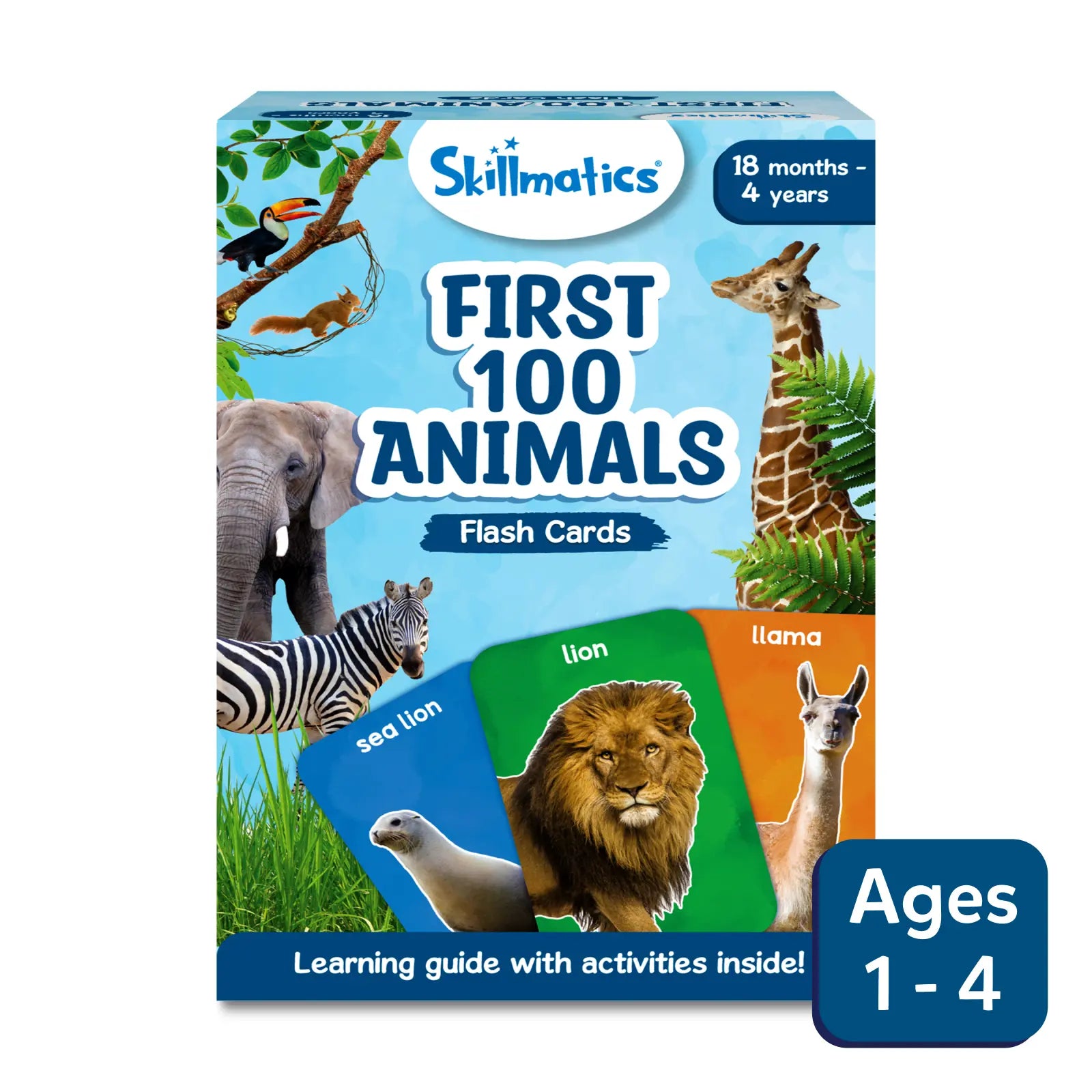 Skillmatics First 100 Animals flash cards for toddlers learning animal names
