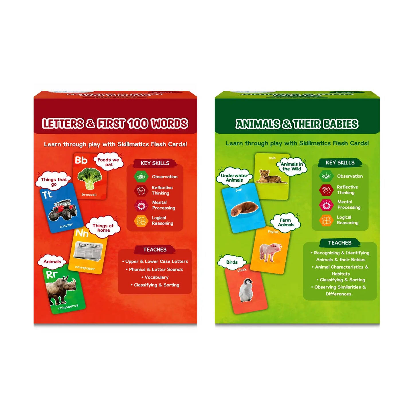 Flash Cards Combo: Animals & Their Babies, Letters & Words (ages 1-4)