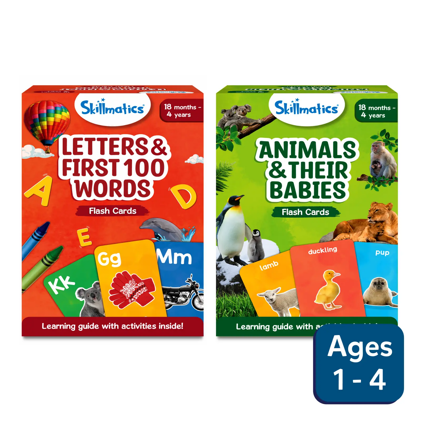 Flash Cards Combo: Animals & Their Babies, Letters & Words (ages 1-4)