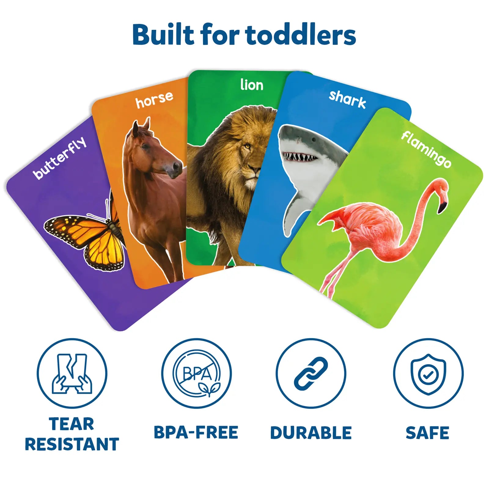 Animal-themed toddler flashcards from First 100 Animals product for ages 1-4