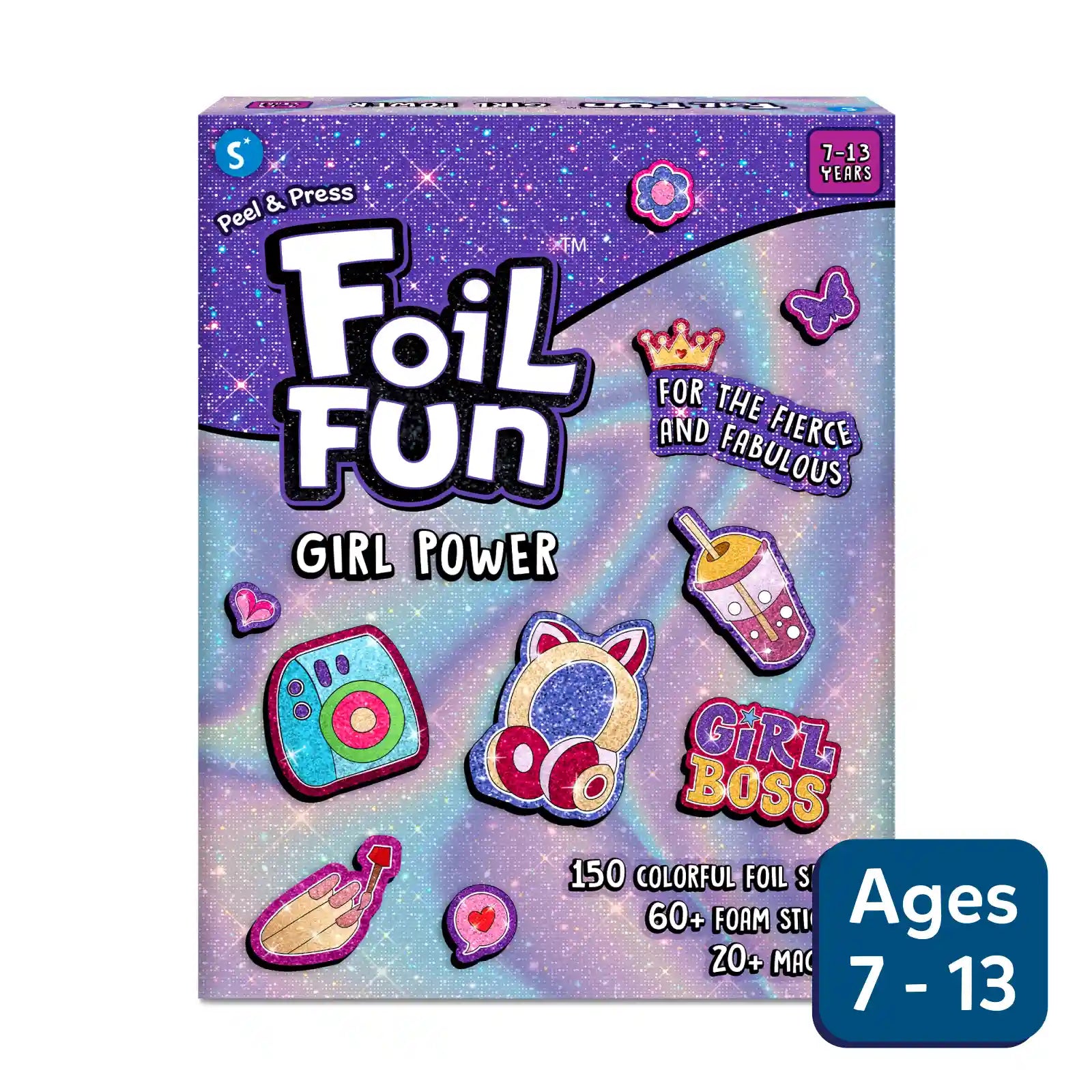 Foil Fun Girl Power magnetic art craft kit for ages 7-13 with no mess activity overview