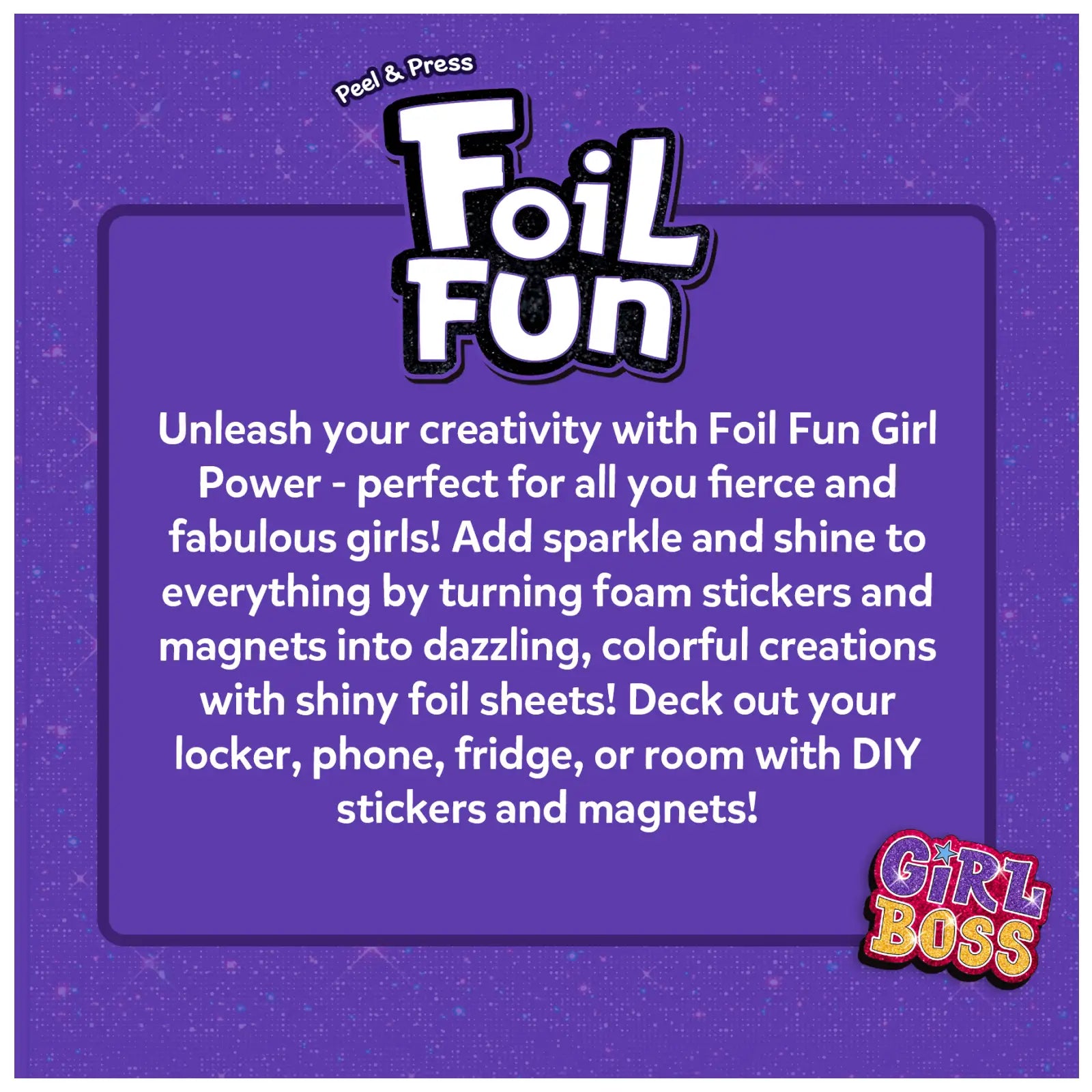 Foil Fun Girl Power craft kit from Foil Fun No Mess Magnetic Art Kit for ages 7-13