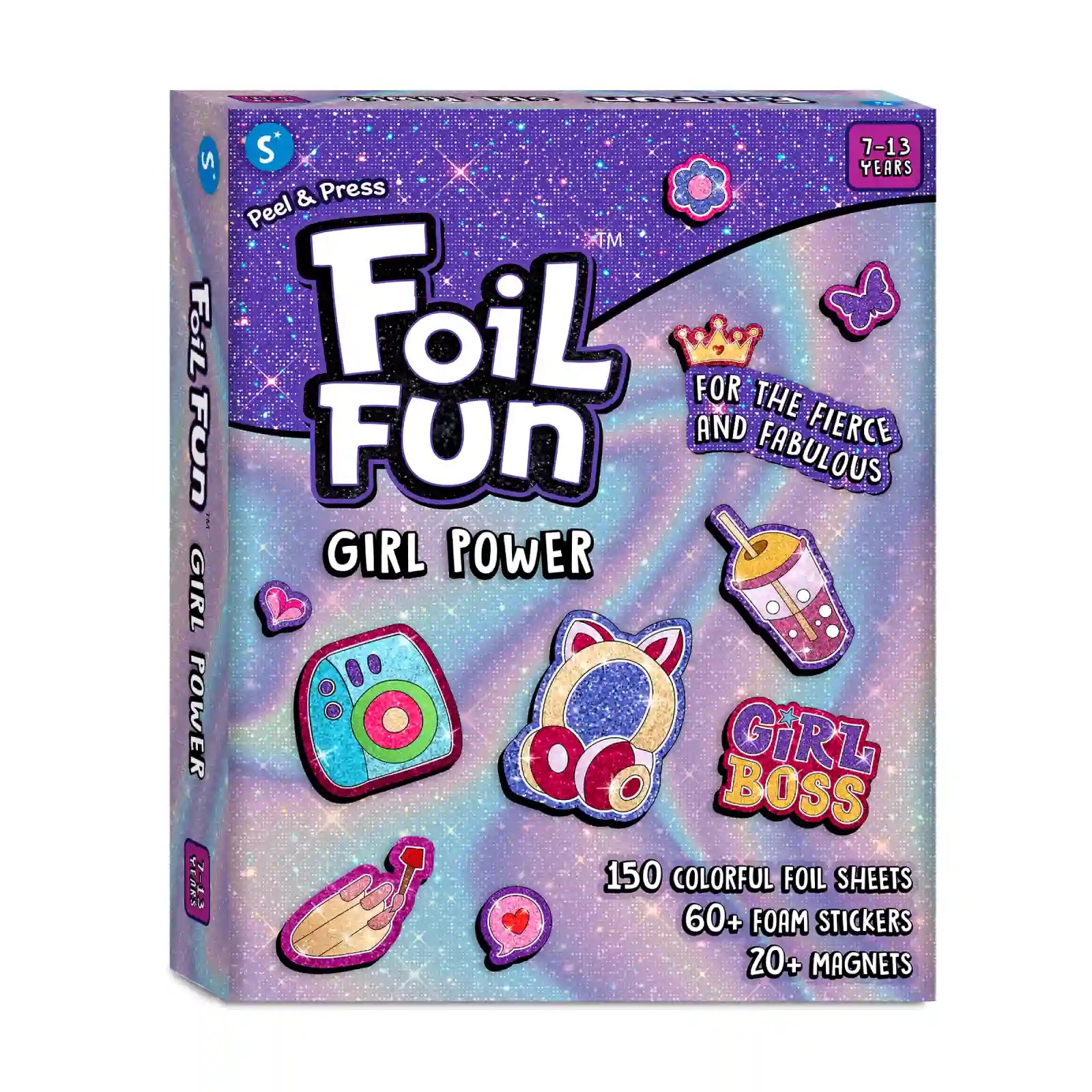 Foil Fun Girl Power craft kit for magnetic art, ages 7-13, mess-free creative activity