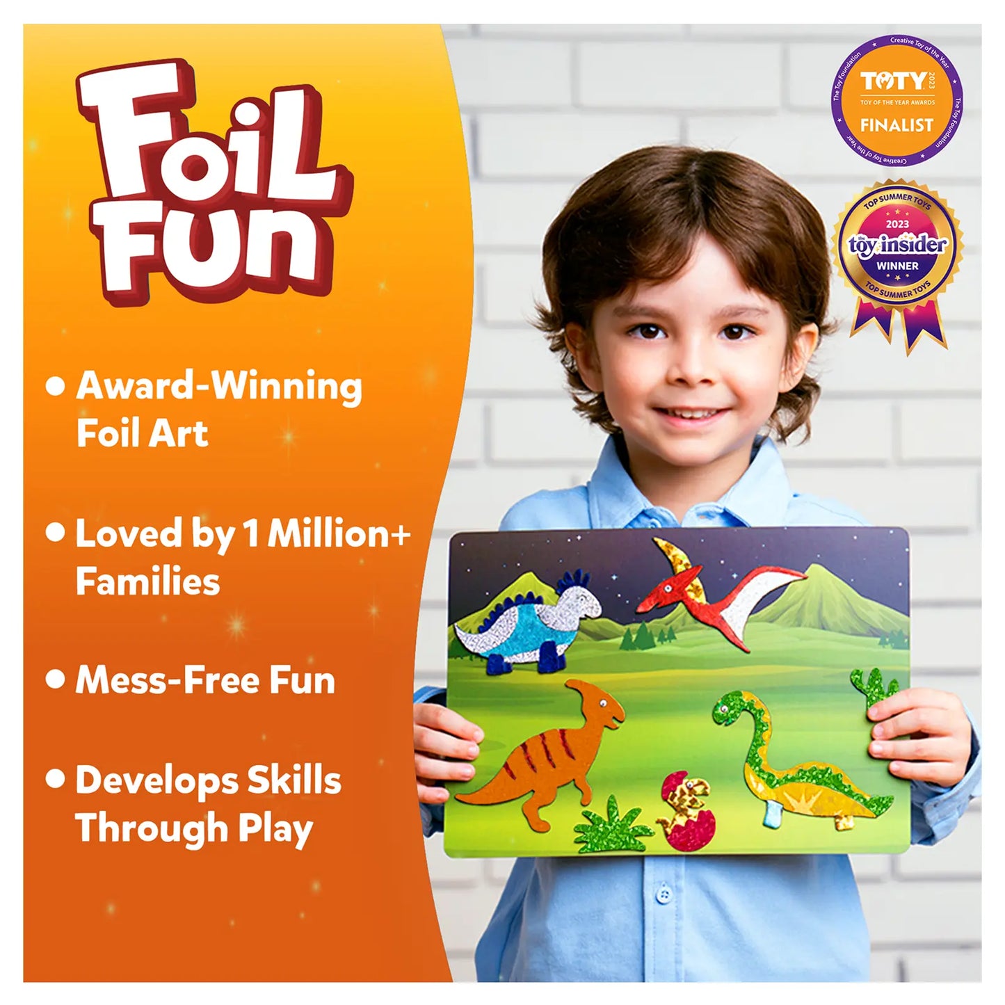 Foil Fun: World Of Dinosaurs | No Mess Art Kit (ages 4-9)