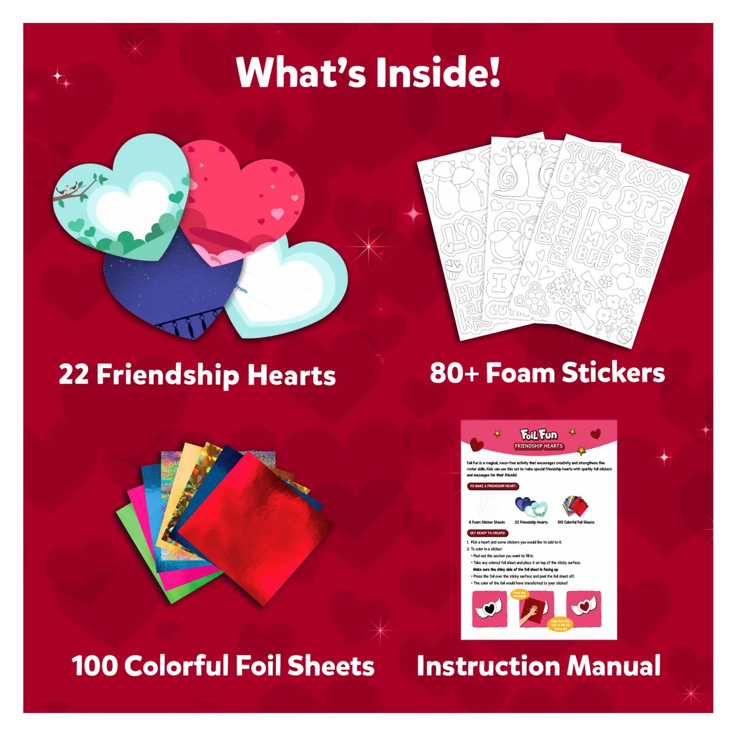 Foil Fun Friendship Hearts No Mess Art Kit for Valentine’s Day craft projects for kids