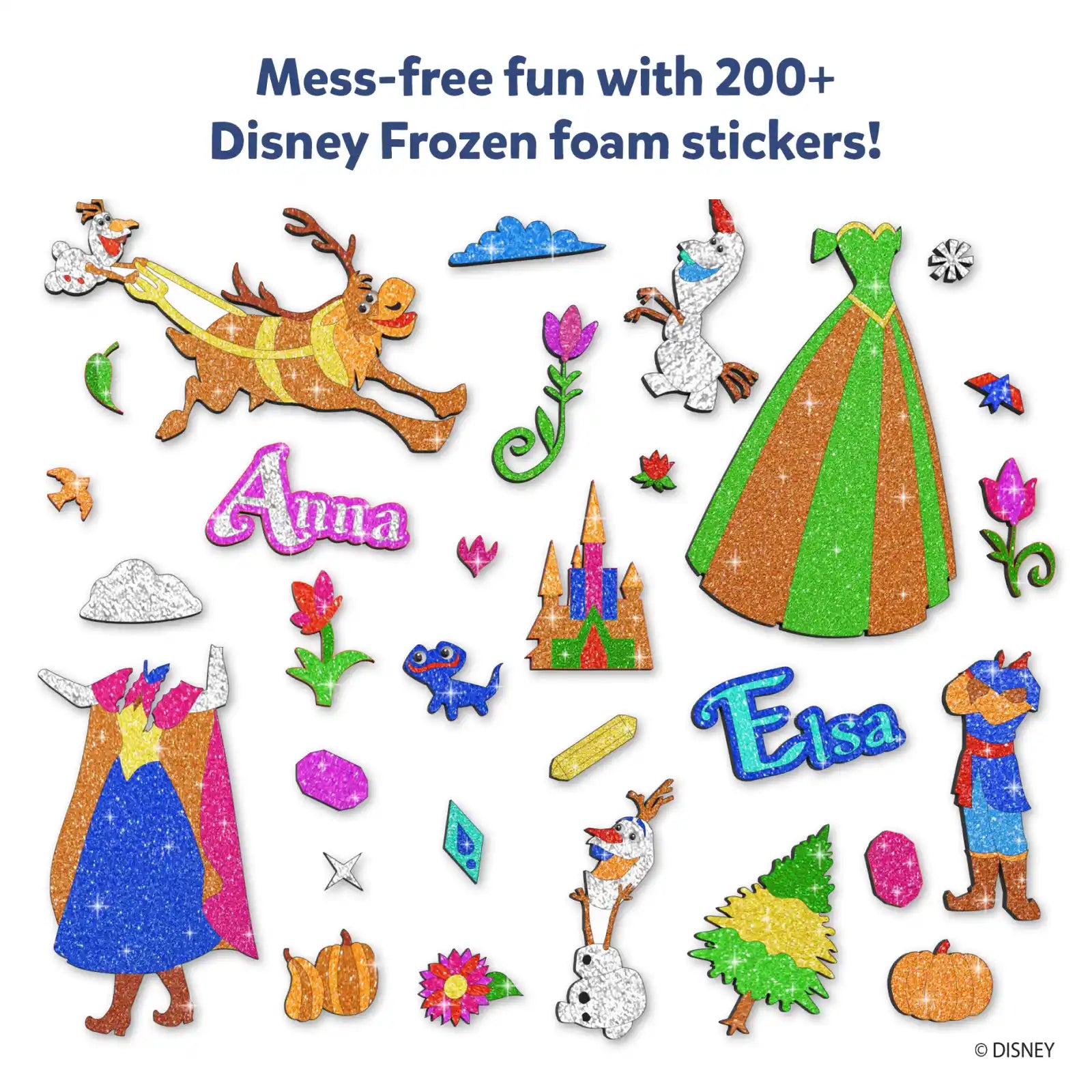 Disney Frozen foam stickers on the Foil Fun No Mess Art Kit for ages 4-9