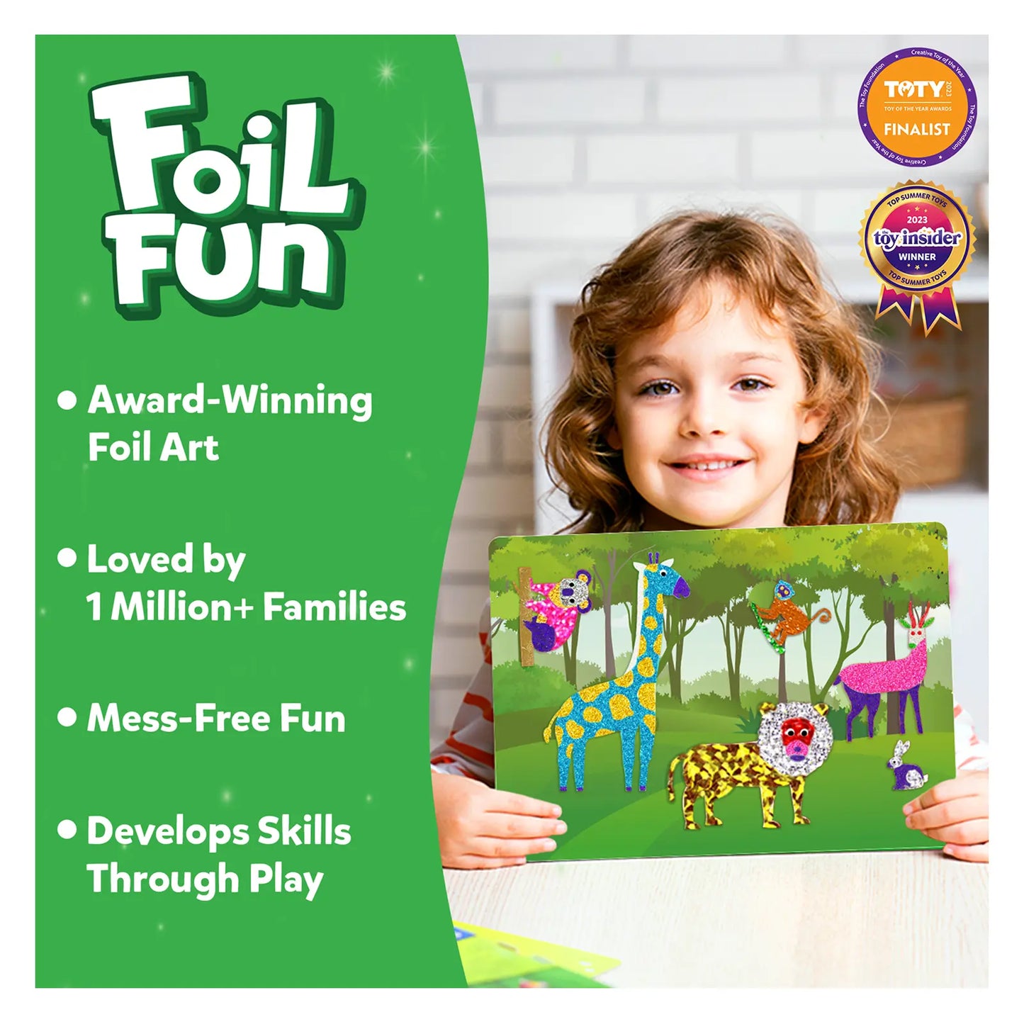 Foil Fun: World Of Animals | No Mess Art Kit (ages 4-9)
