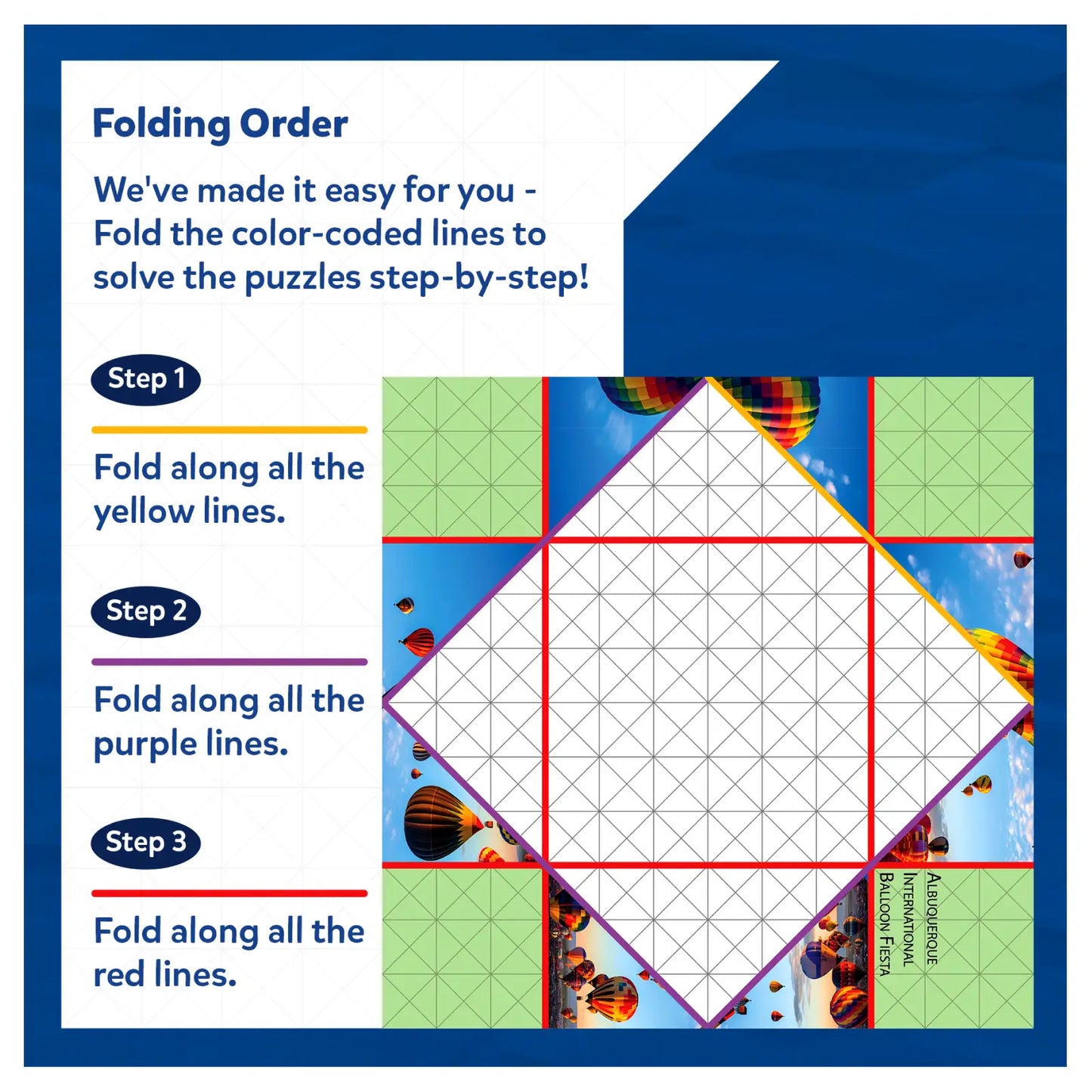Folding instructions for an origami puzzle in Craft-O-Pedia All Around The USA book