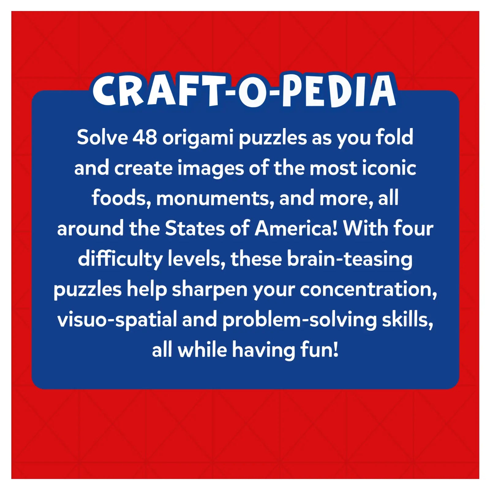 Origami puzzle description from Craft-O-Pedia All Around The USA Origami Puzzle Book