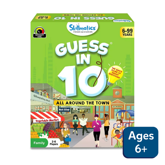 Guess in 10 board game from All Around The Town showcasing fun outdoor activities