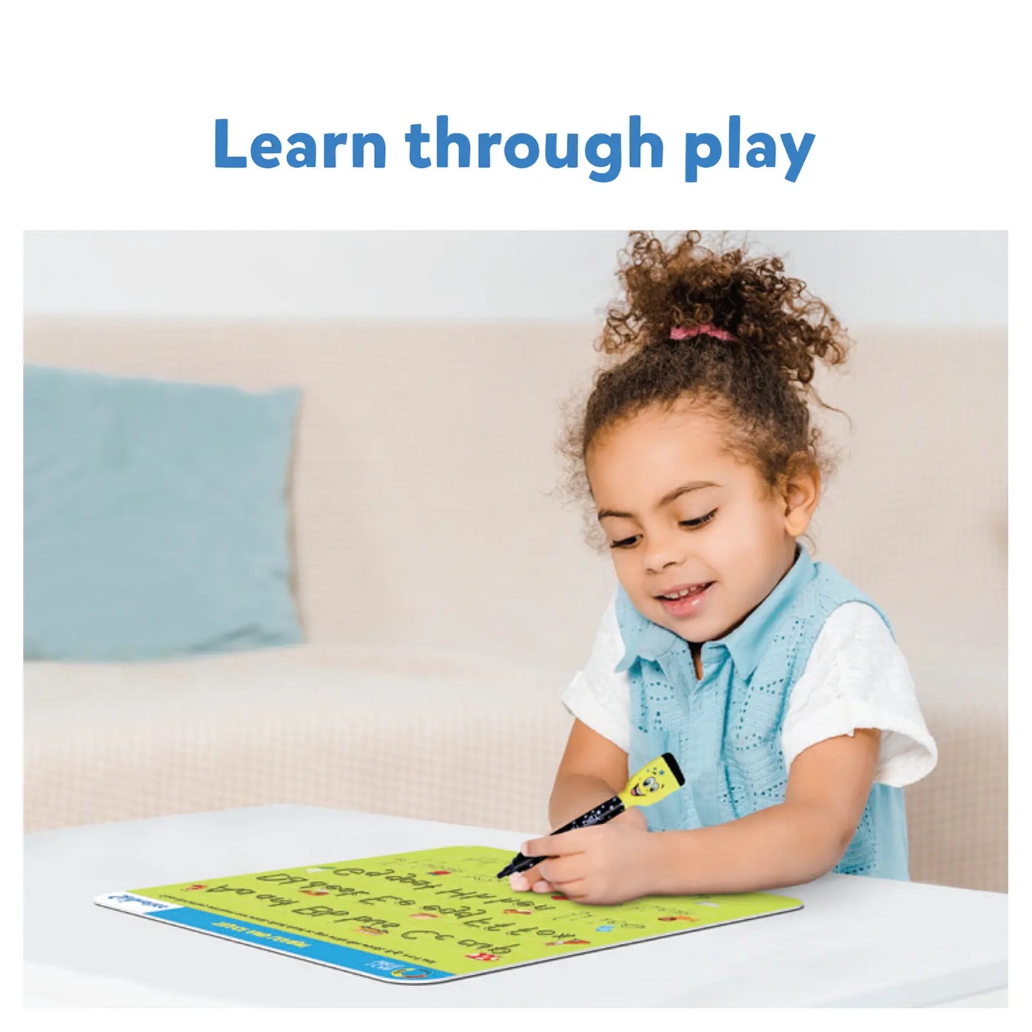 Child’s learning mat with marker from I Can Write & Preschool Champion for early writing skills
