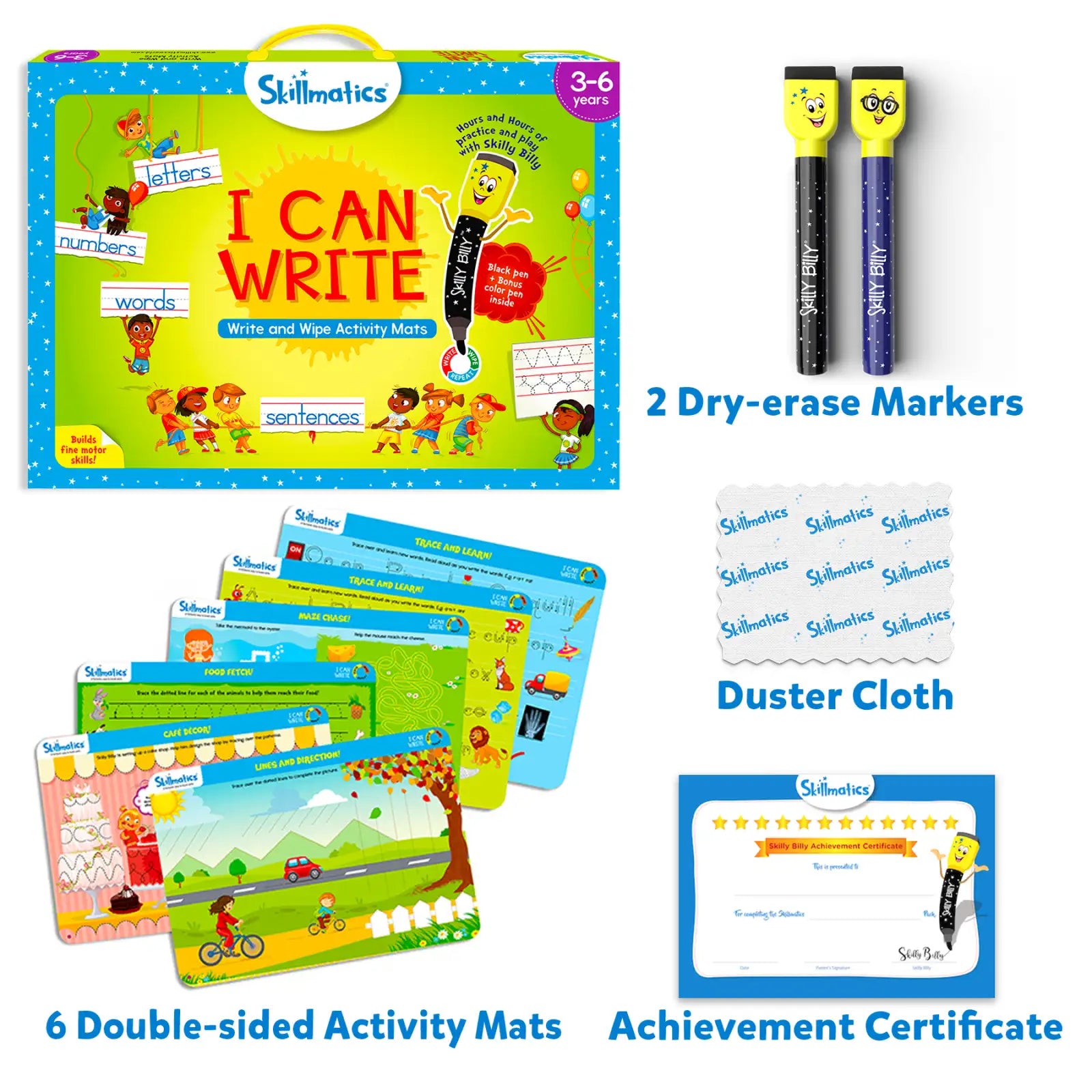 Skillmatics writing activity set on I Can Write Reusable Activity Mats for ages 3-6