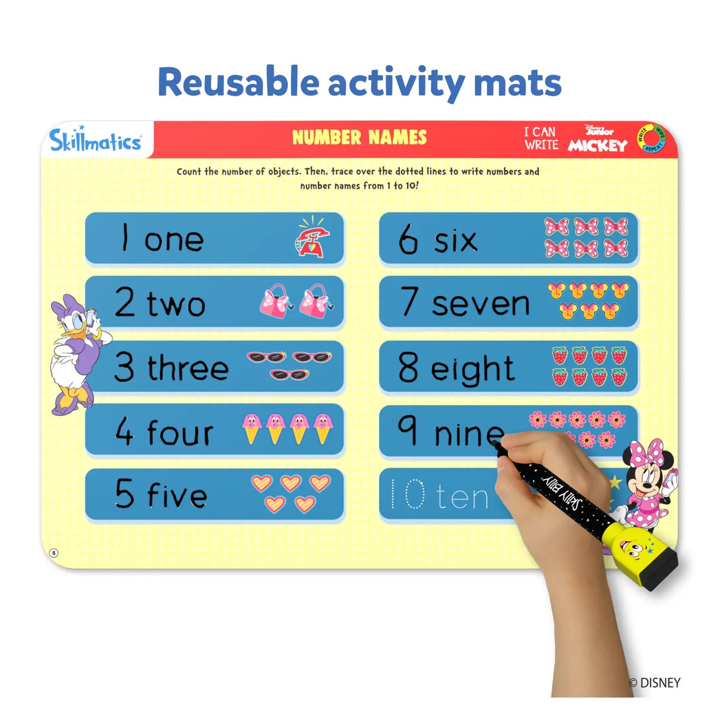 I Can Write: Disney Junior Mickey Mouse | Reusable Activity Mats (ages 3-6)