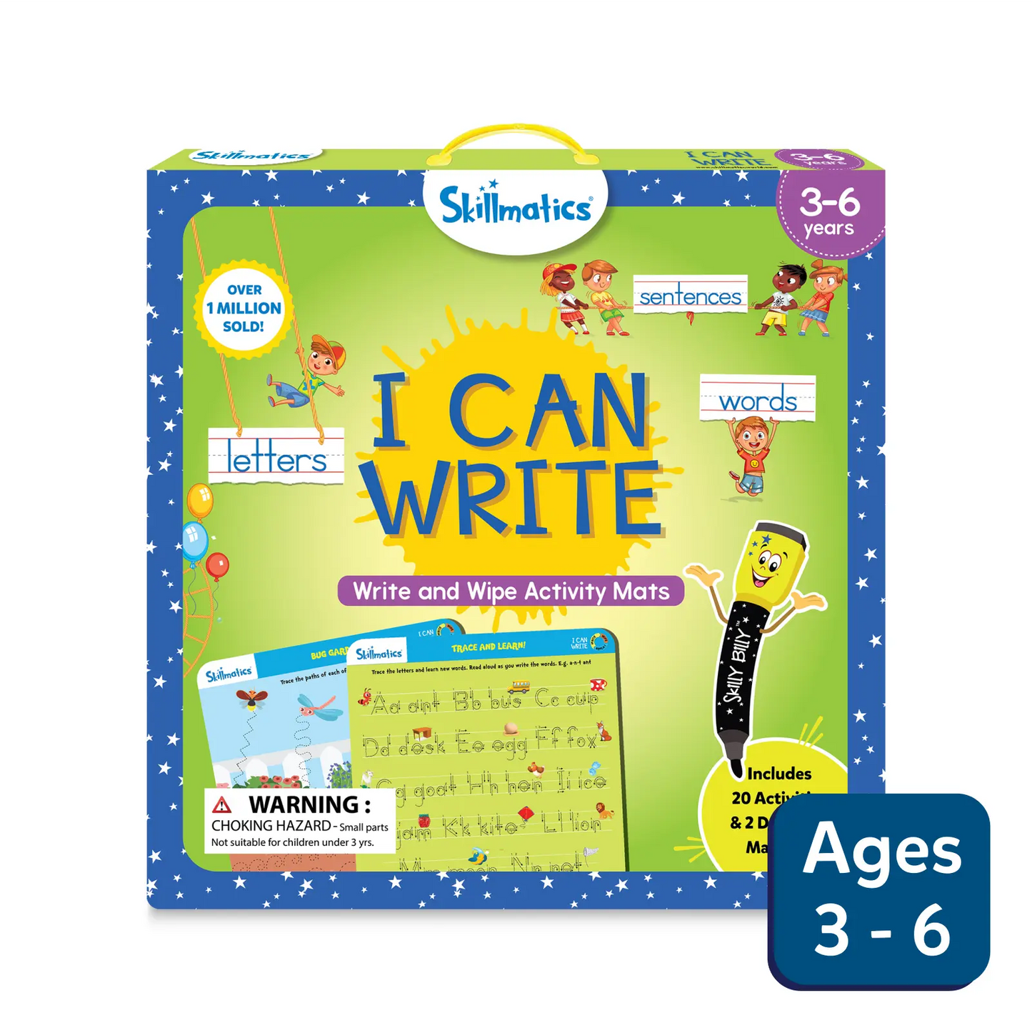 Write and Wipe I Can Write activity set for children with colorful writing tools