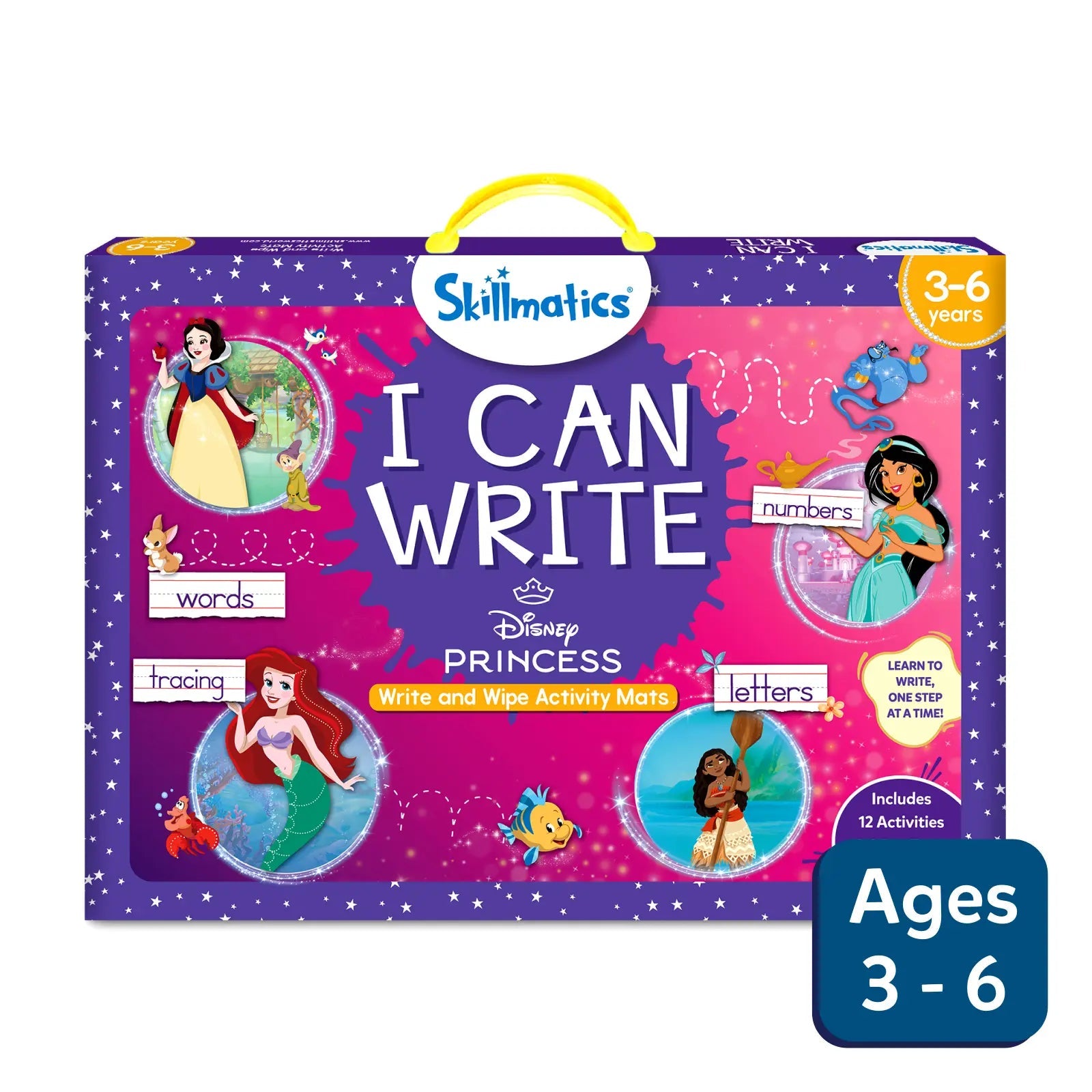 Disney Princess writing activity set with reusable mats for children ages 3-6