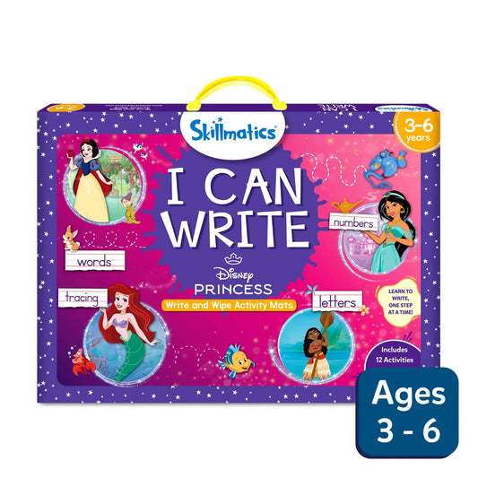 Disney Princess writing activity set with reusable mats for children ages 3-6
