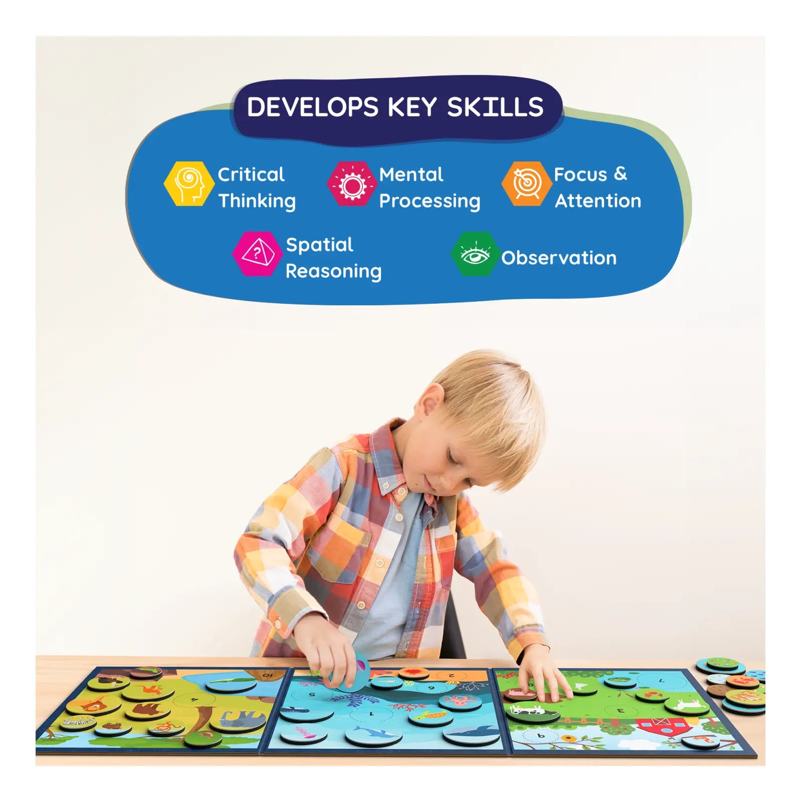 Child’s educational puzzle from The World of Letters Numbers & Animals Magnetic Matching Activity