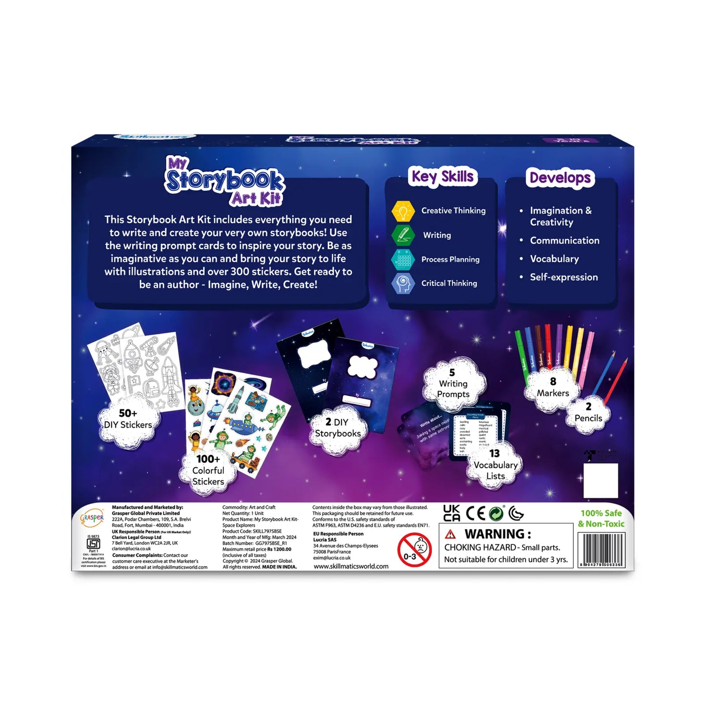 Storybook art kit featuring space explorer themes for kids aged 5-10