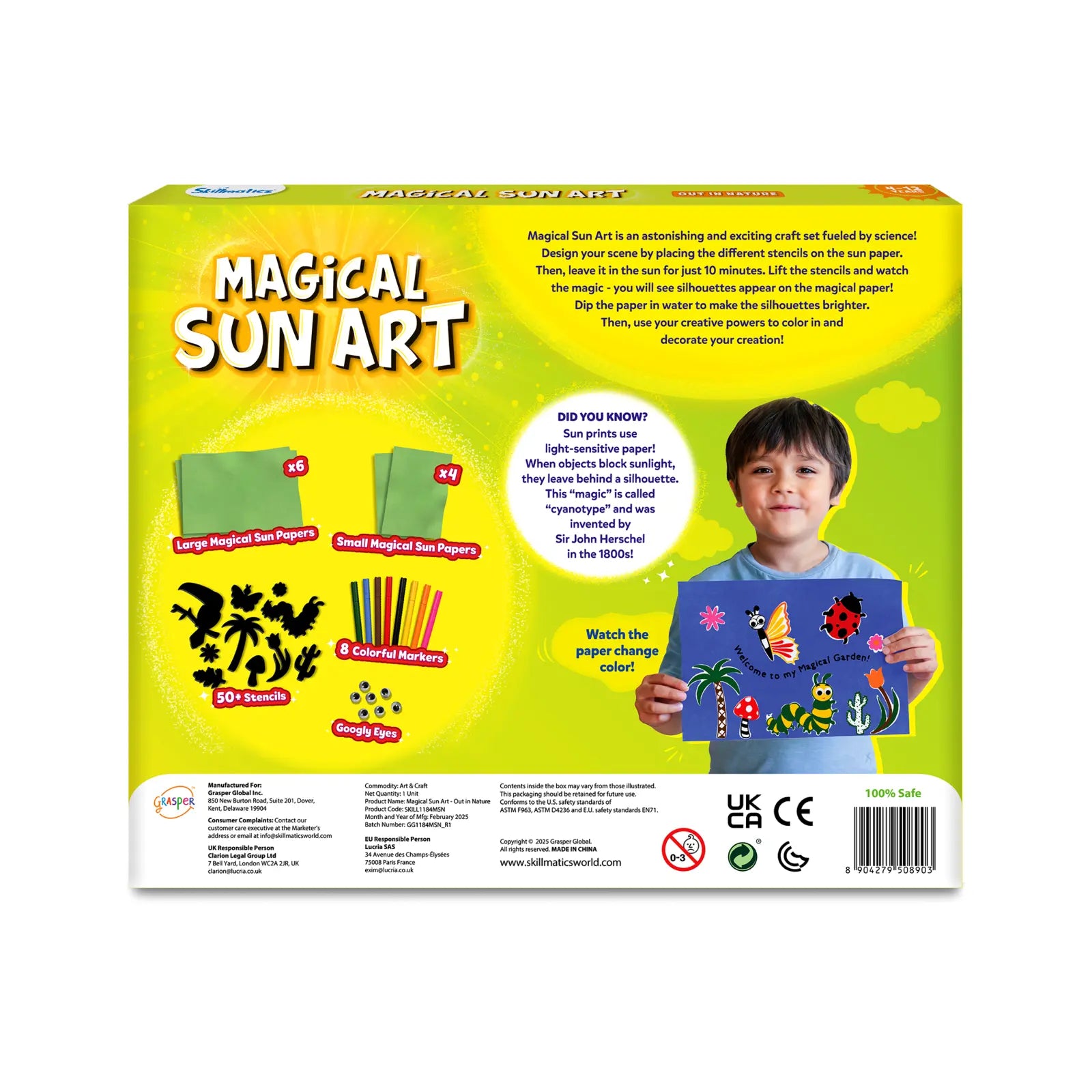 Magical Sun Art kit for kids aged 4-12 featuring sun paper art supplies in nature setting