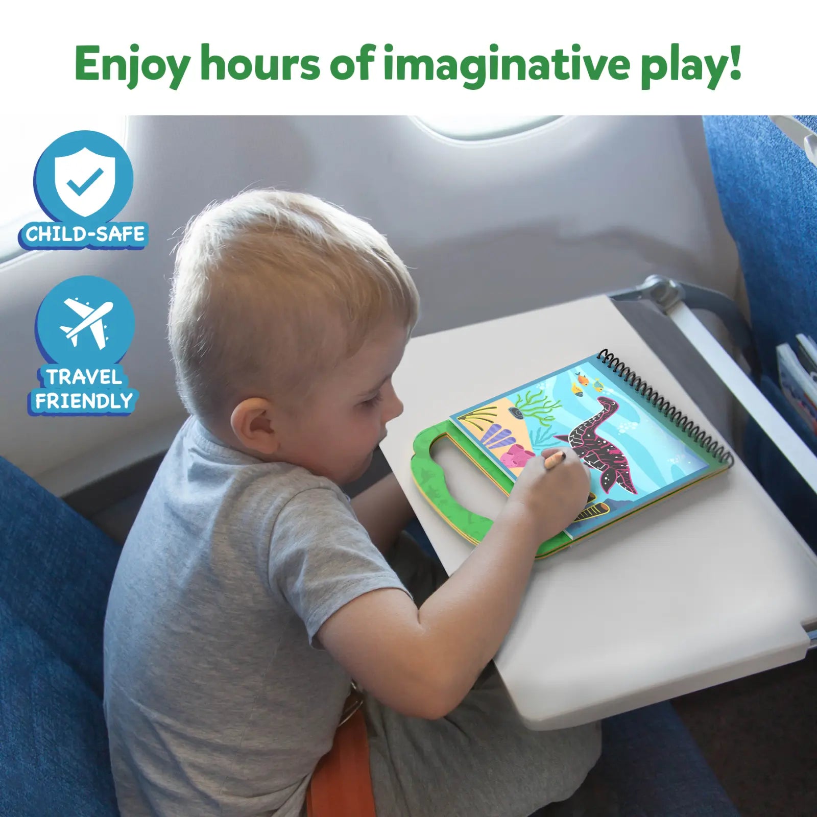 Child’s water-reveal coloring book from Magical Scratch Art World of Dinosaurs for ages 3-8