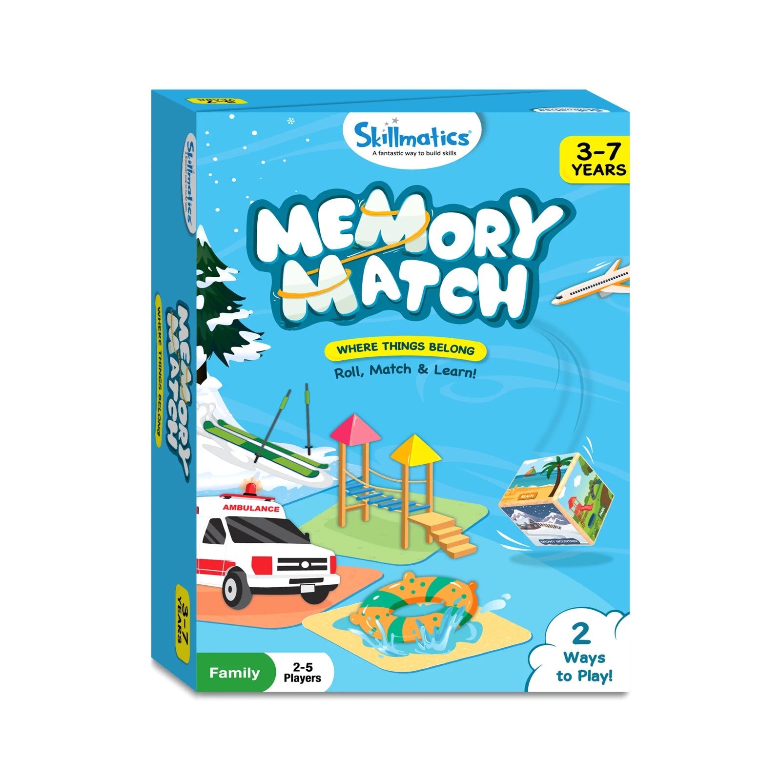 Memory Match game box for kids ages 3 to 7 showing colorful design