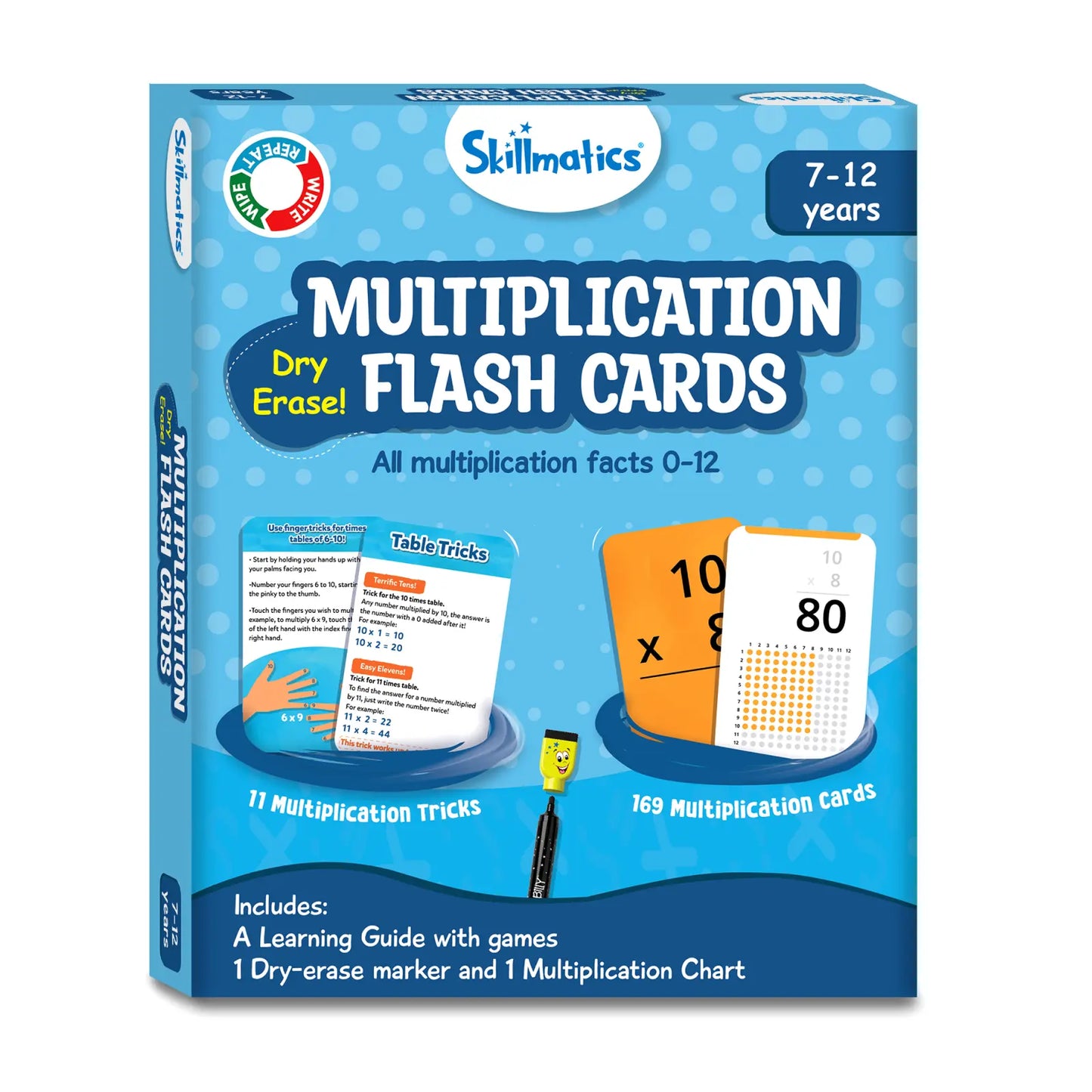 Multiplication Flash Cards set for quick math practice and learning