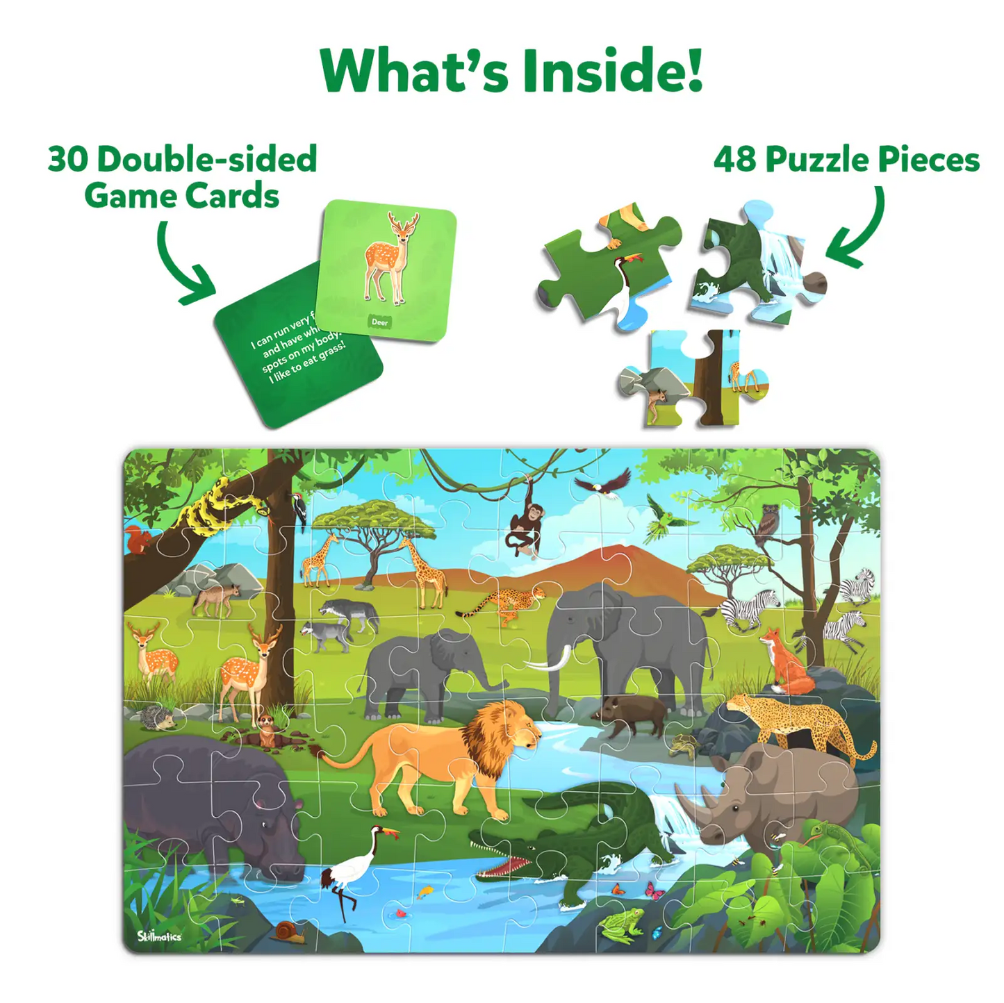 Jungle-themed puzzle and game set from Piece & Play Amazing Animals for ages 3-7