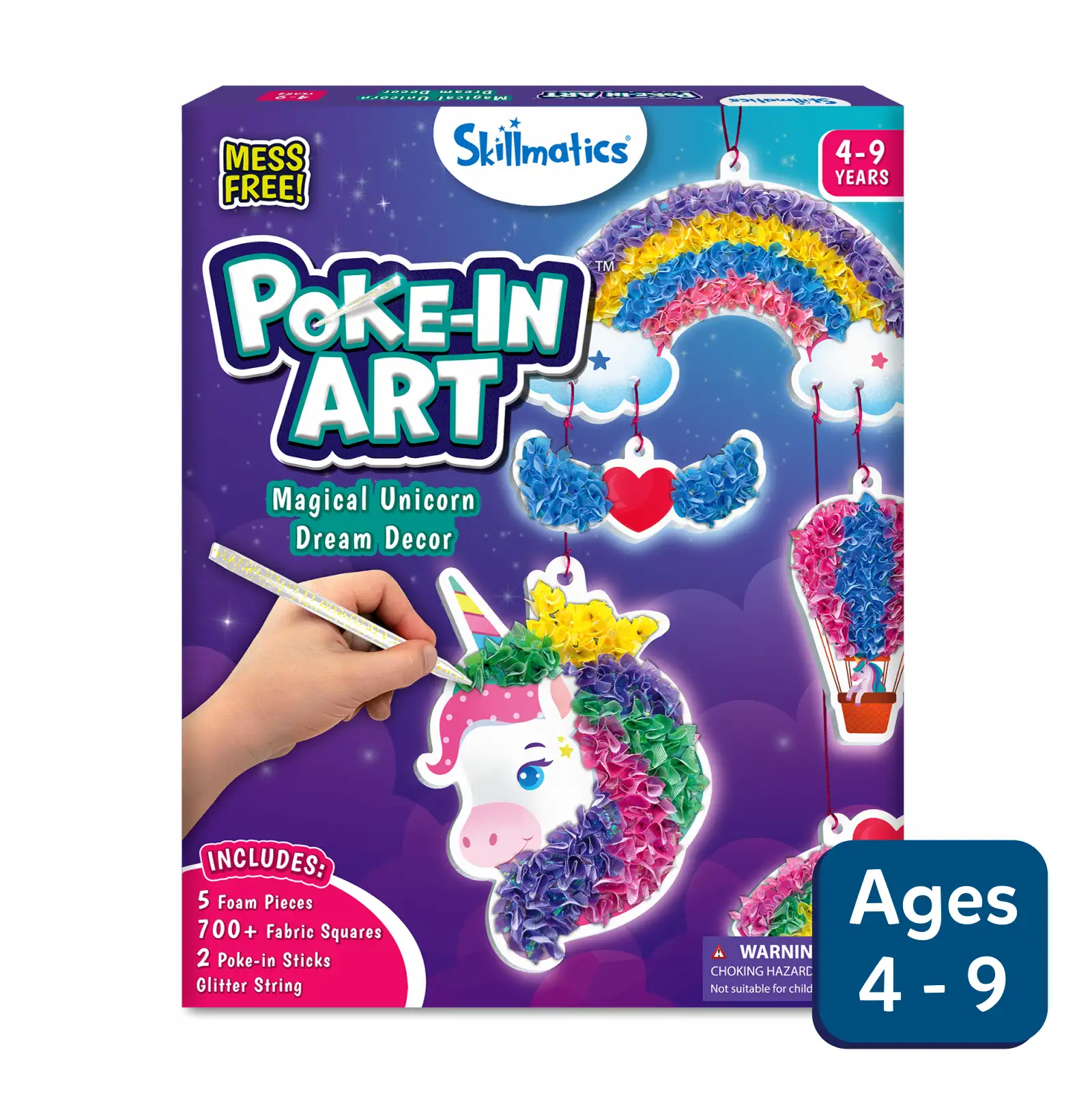 Poke-in art kit for kids featuring a magical unicorn dream decor for mess-free creativity