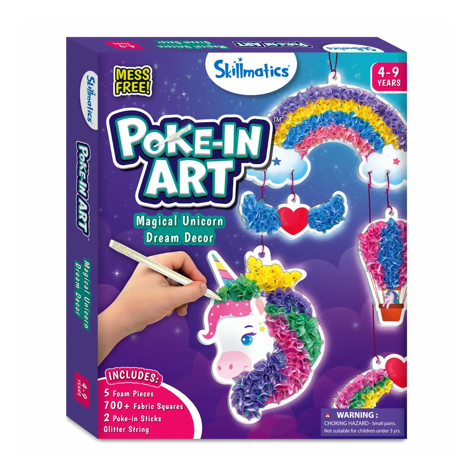 Poke-in art kit for creating magical unicorn dream decor for kids ages 4-9