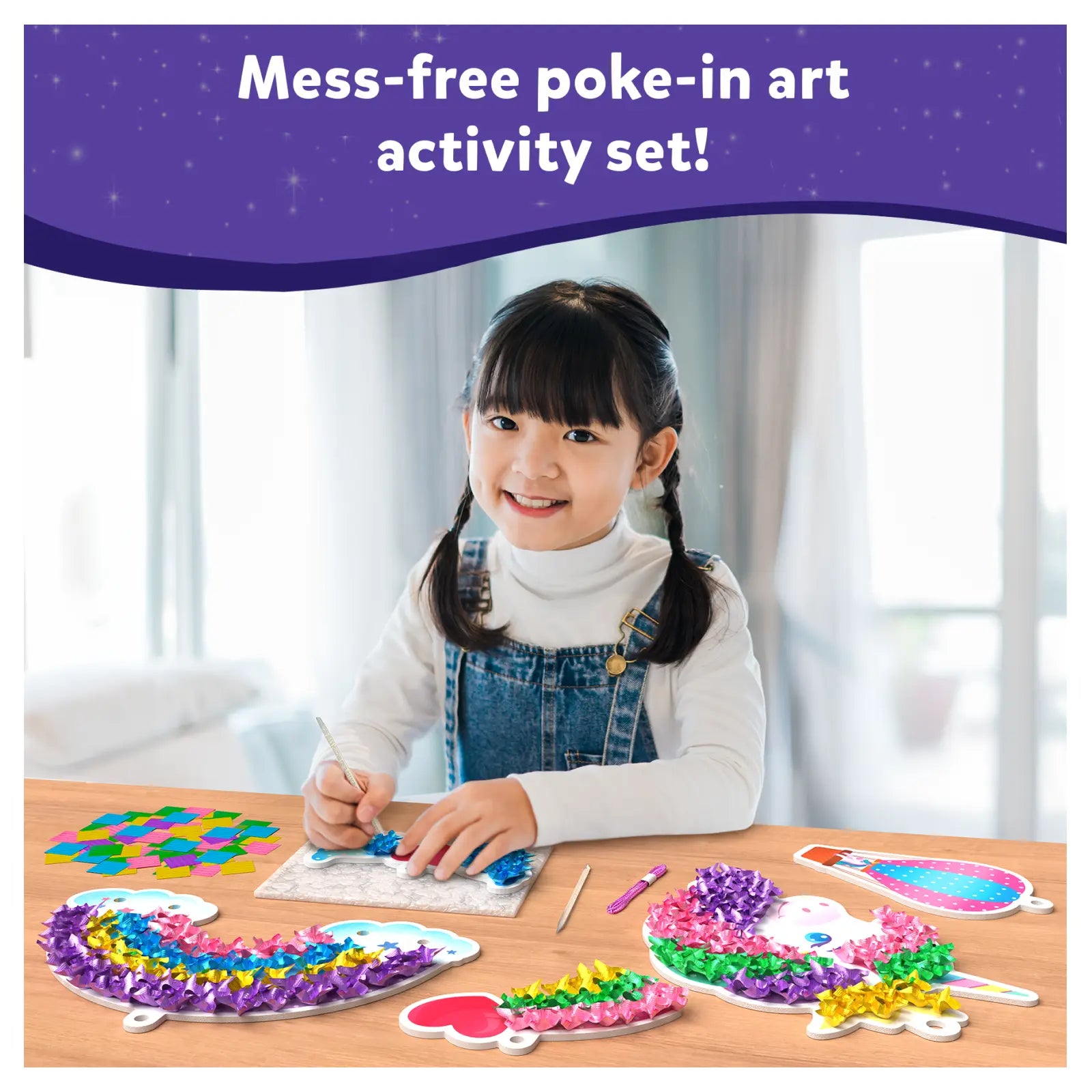 Poke-in Art Magical Unicorn Dream Decor set for mess-free creative fun for kids