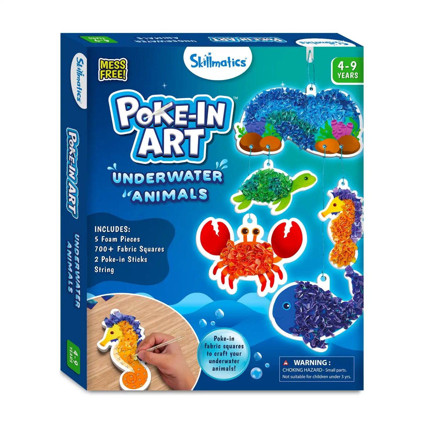 Skillmatics Poke-In Art Underwater Animals craft kit for kids ages 4-9