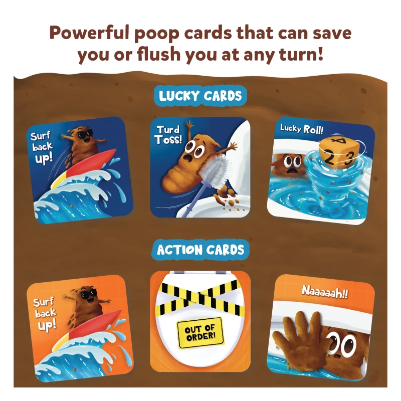 Humorous poop-themed card game Poop Wars for fun, fast-paced strategy play ages 6+